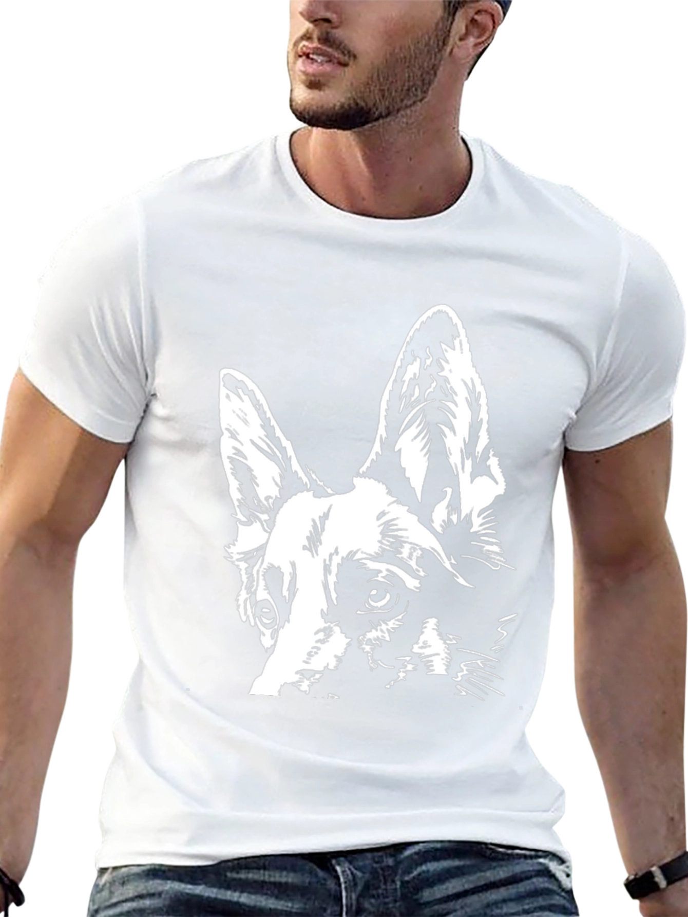 Black Dog Portrait T-Shirt - Canine Art Tee