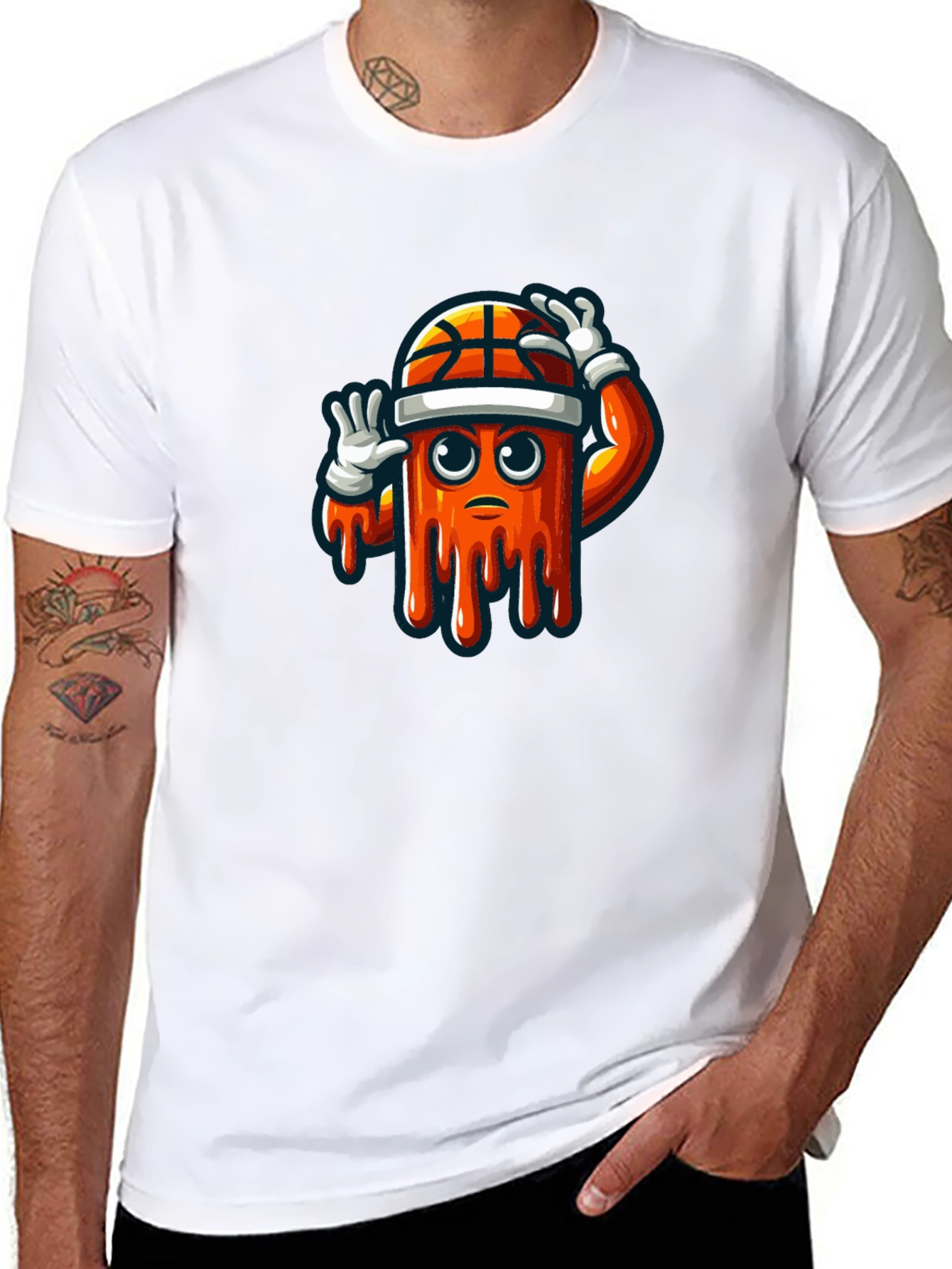 Mens Black Graphic Tee - Basketball Drip
