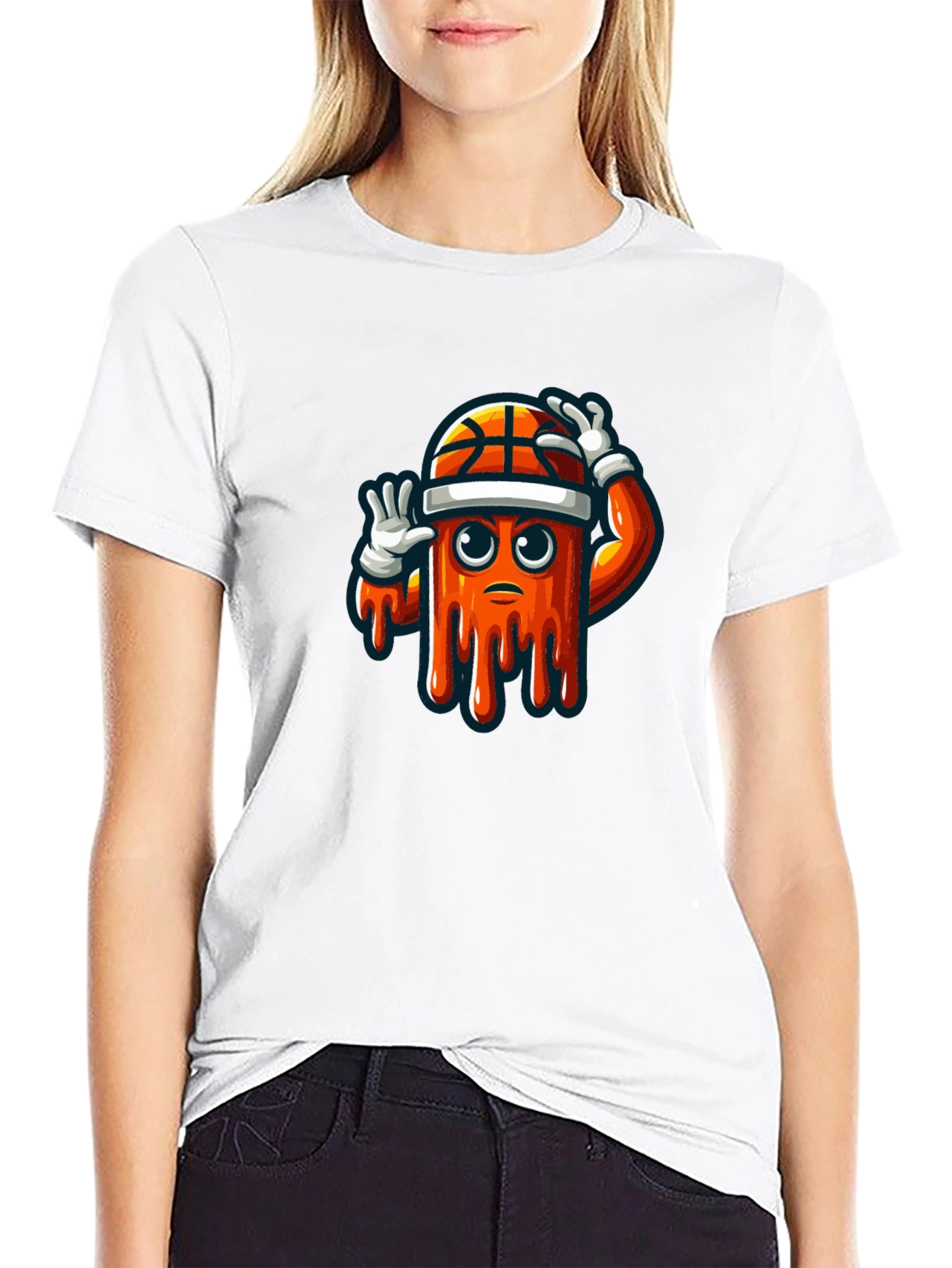Mens Black Graphic Tee - Basketball Drip