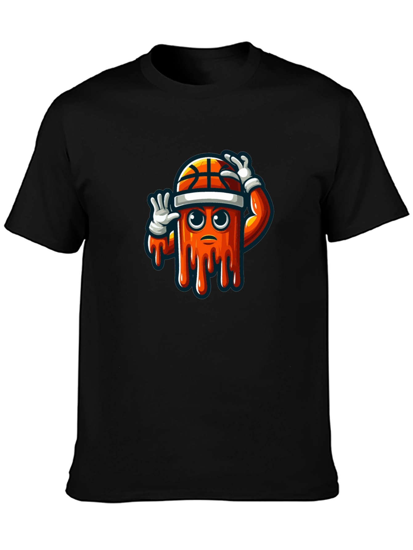 Mens Black Graphic Tee - Basketball Drip