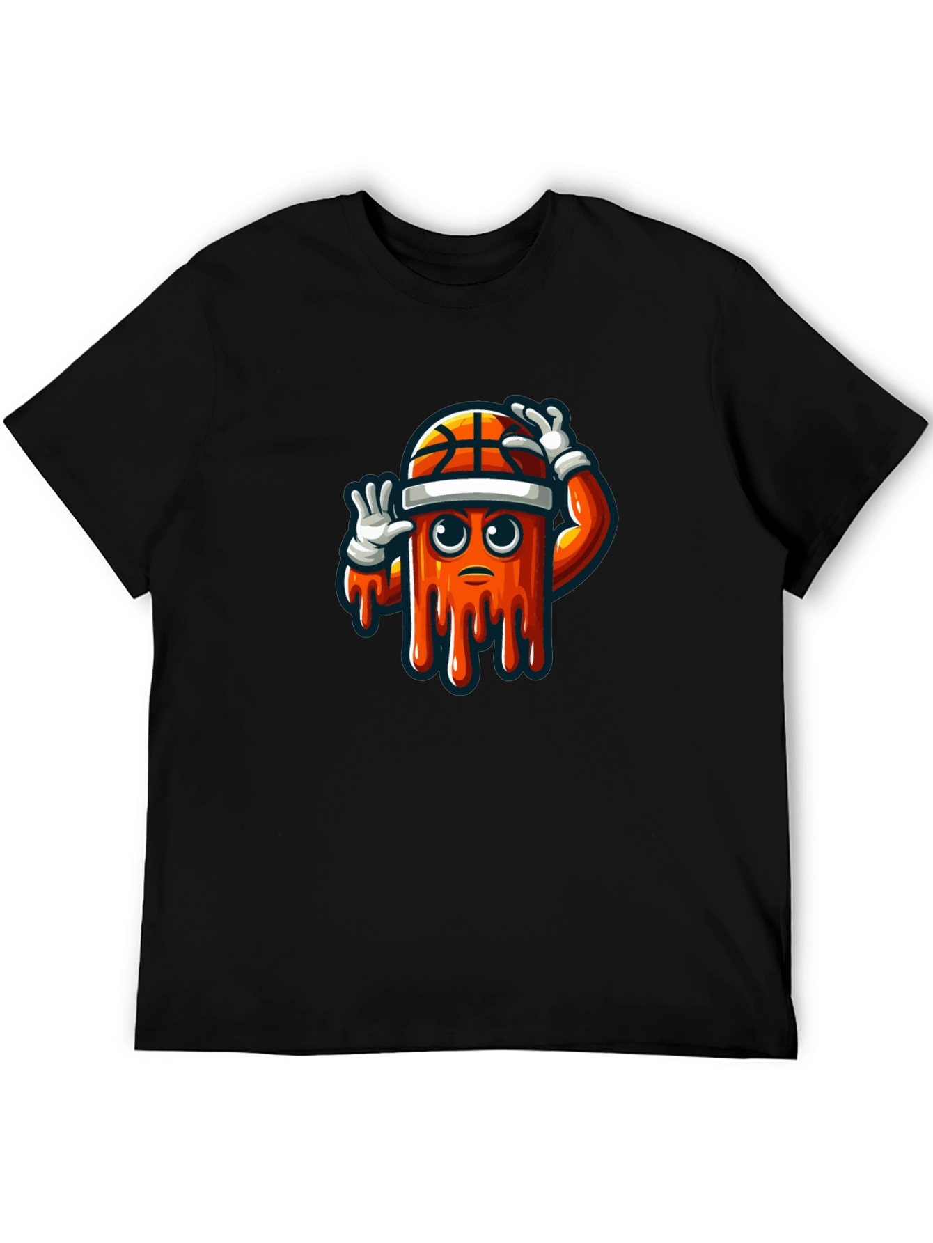 Mens Black Graphic Tee - Basketball Drip