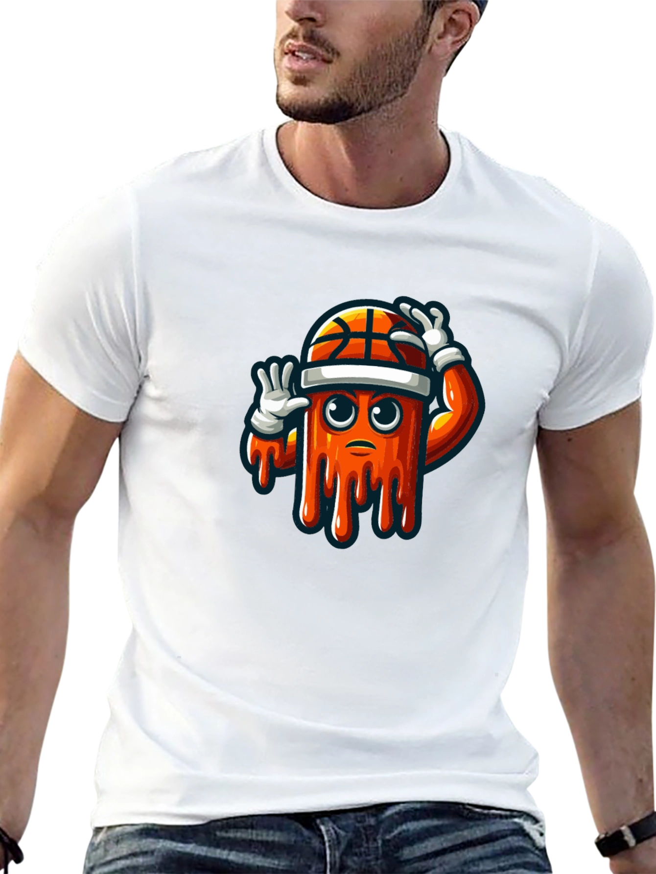 Mens Black Graphic Tee - Basketball Drip