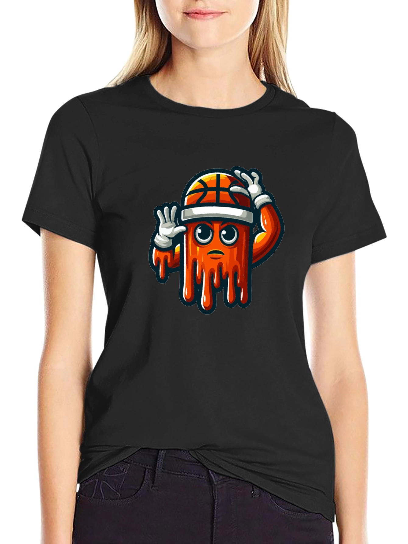 Mens Black Graphic Tee - Basketball Drip