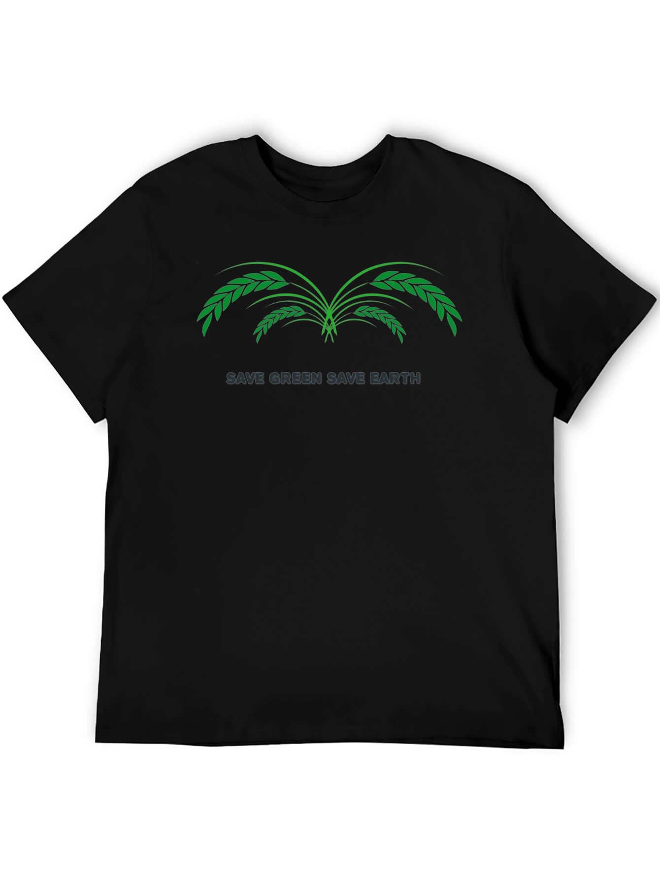 Eco-Friendly Black T-Shirt: Save Green Save Earth