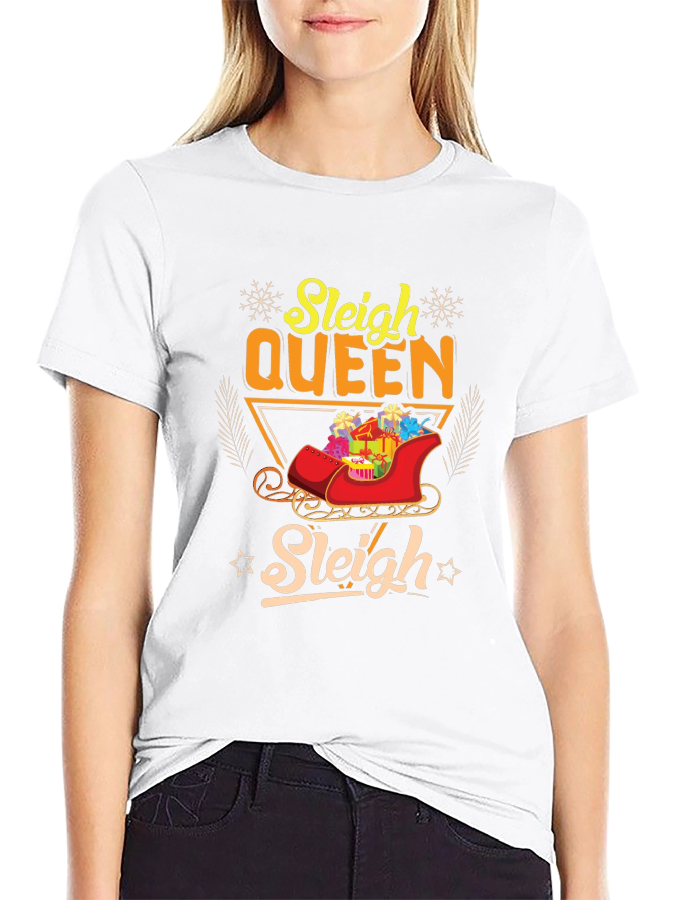 Sleigh Queen Christmas T-Shirt Holiday Festive Tee