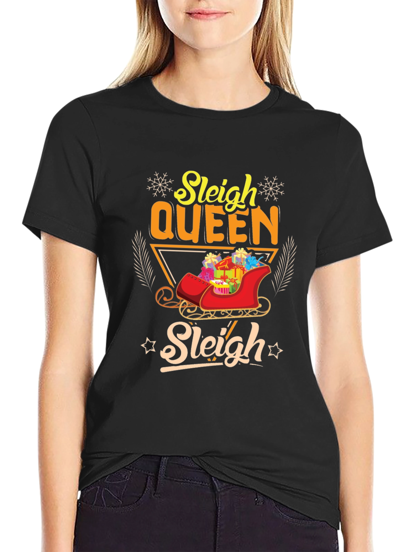 Sleigh Queen Christmas T-Shirt Holiday Festive Tee