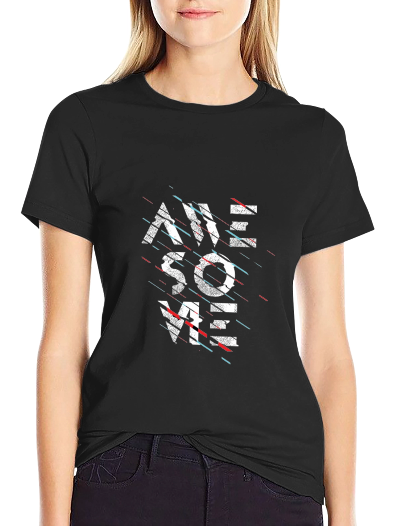 Awesome Graphic Print Black T-Shirt