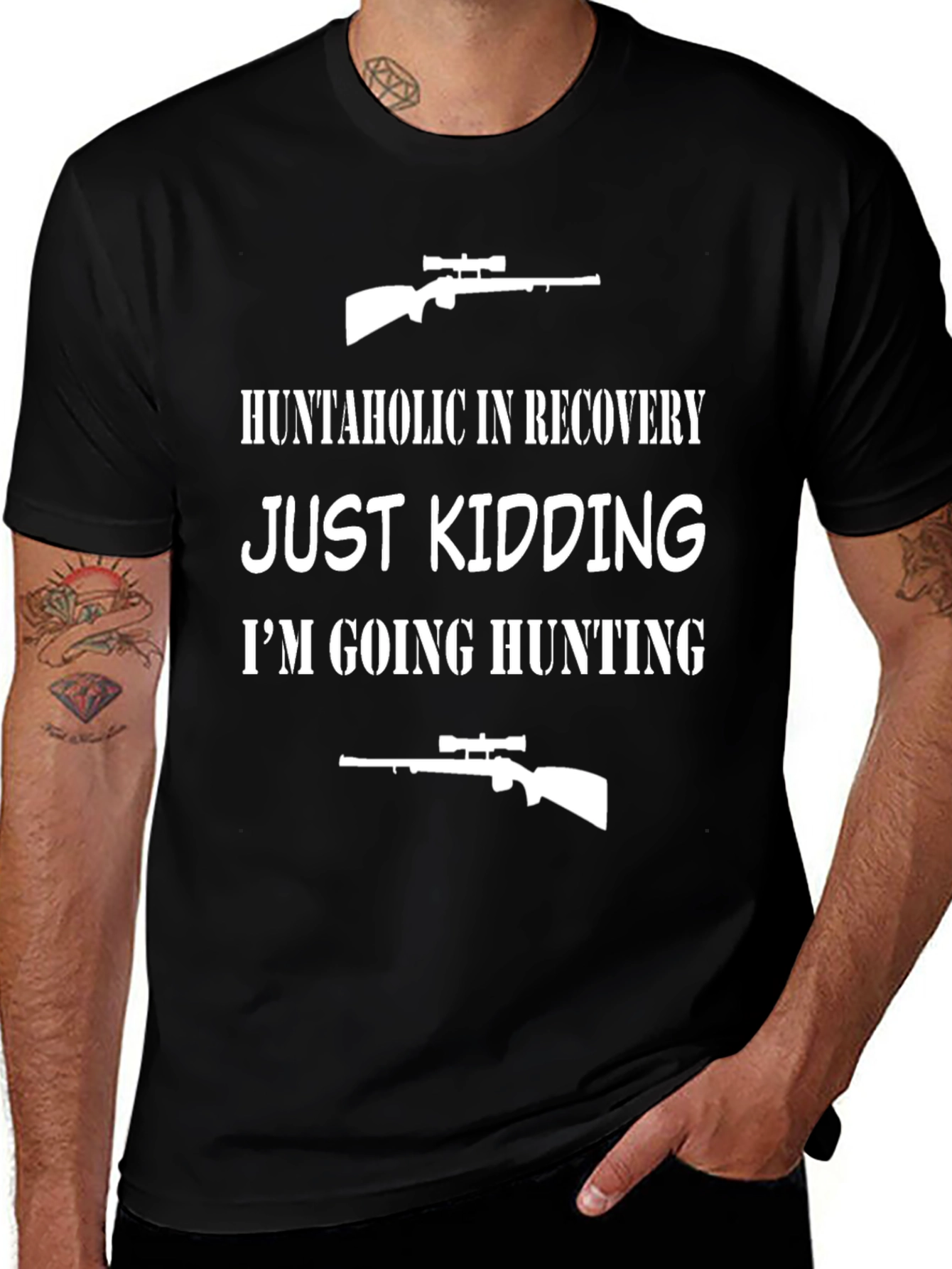 Huntaholic Hunting Humor Graphic T-Shirt