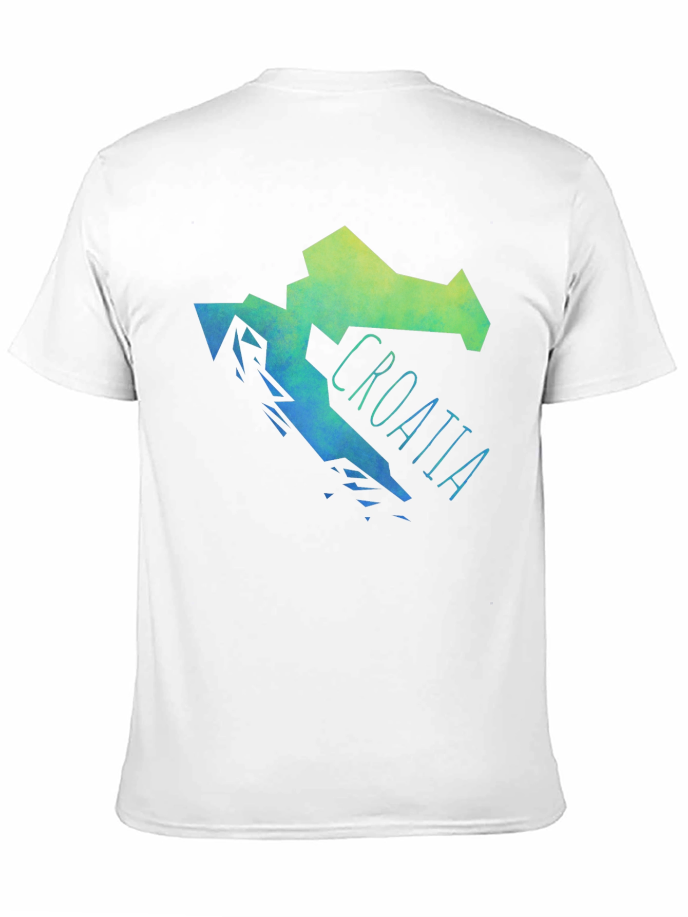 Croatia Map Graphic Print Mens Black T-Shirt
