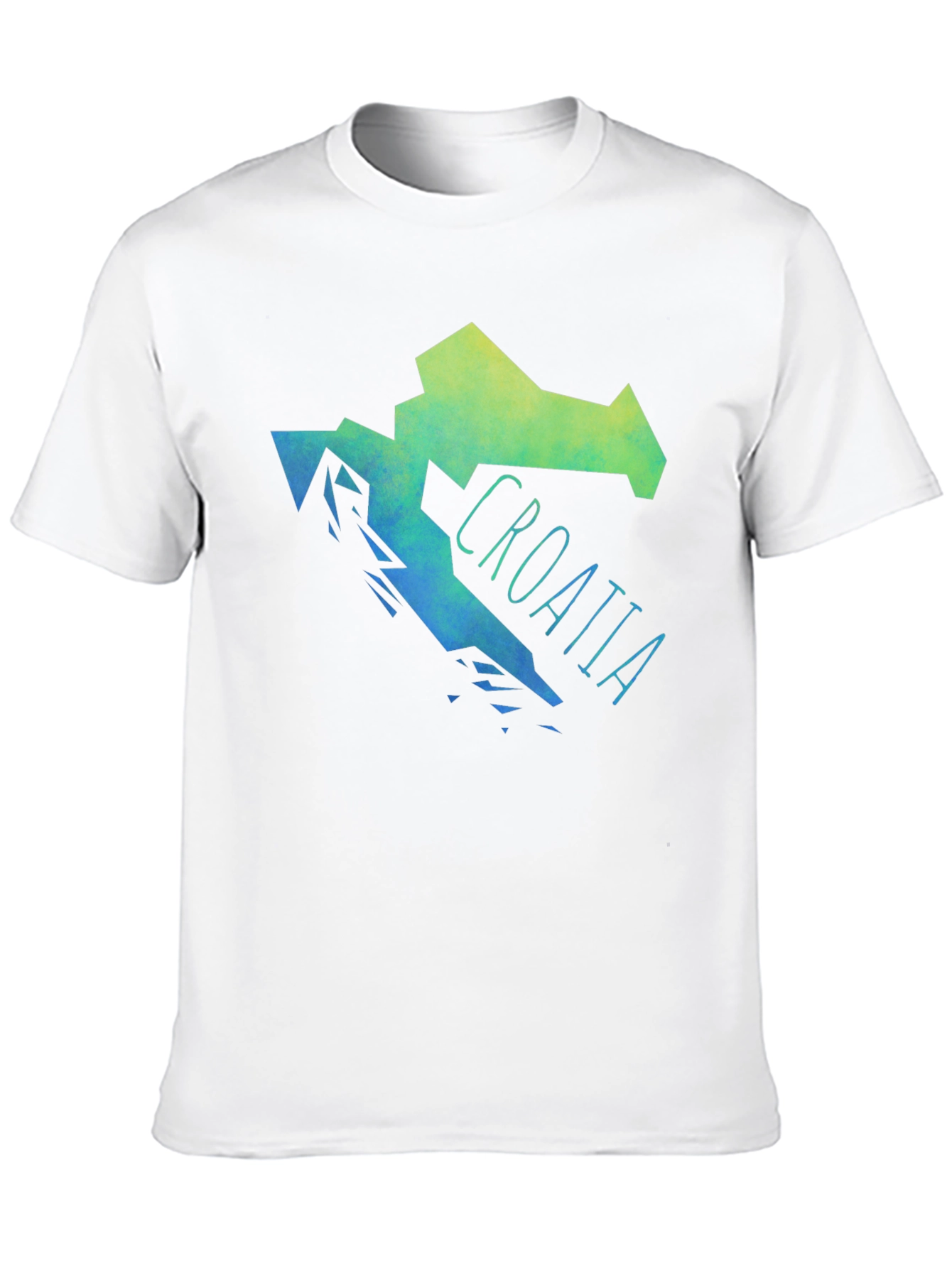 Croatia Map Graphic Print Mens Black T-Shirt