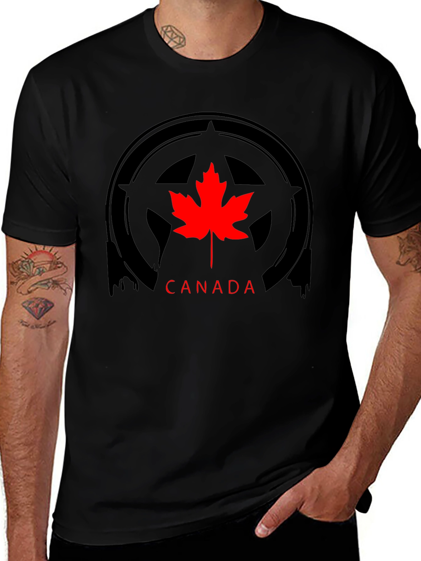 Canada Maple Leaf Graphic Black T-Shirt