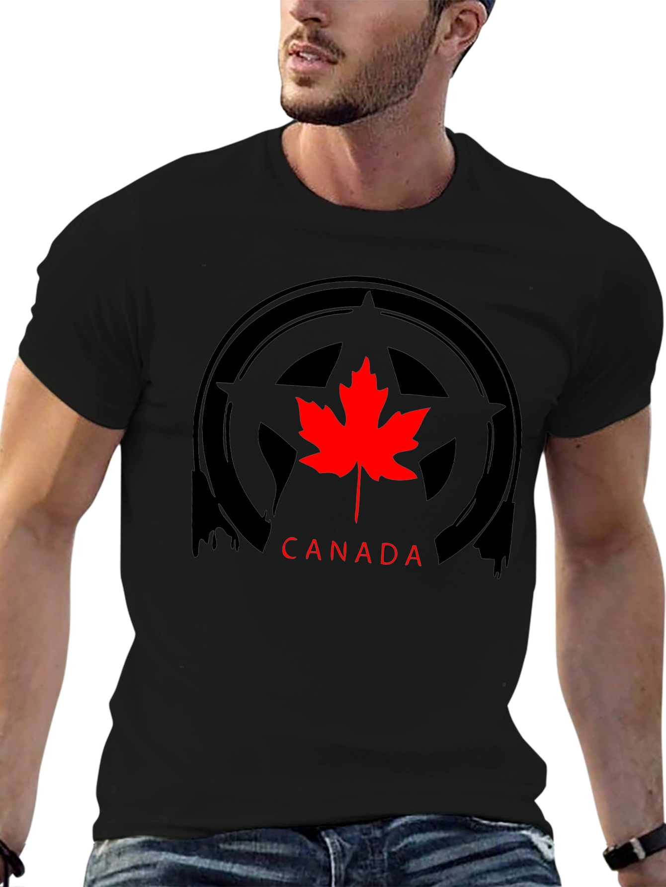 Canada Maple Leaf Graphic Black T-Shirt
