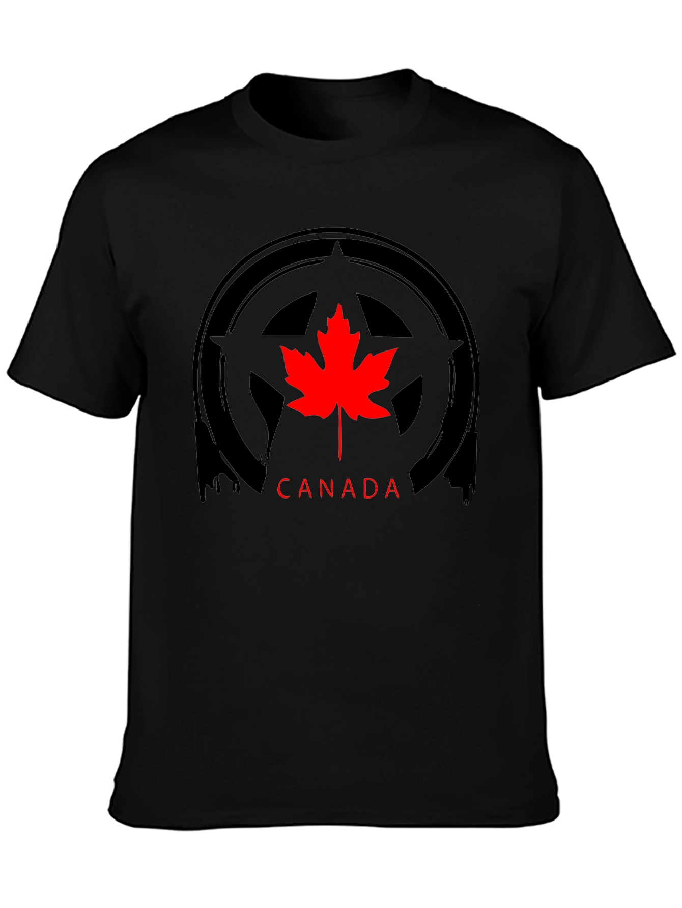 Canada Maple Leaf Graphic Black T-Shirt