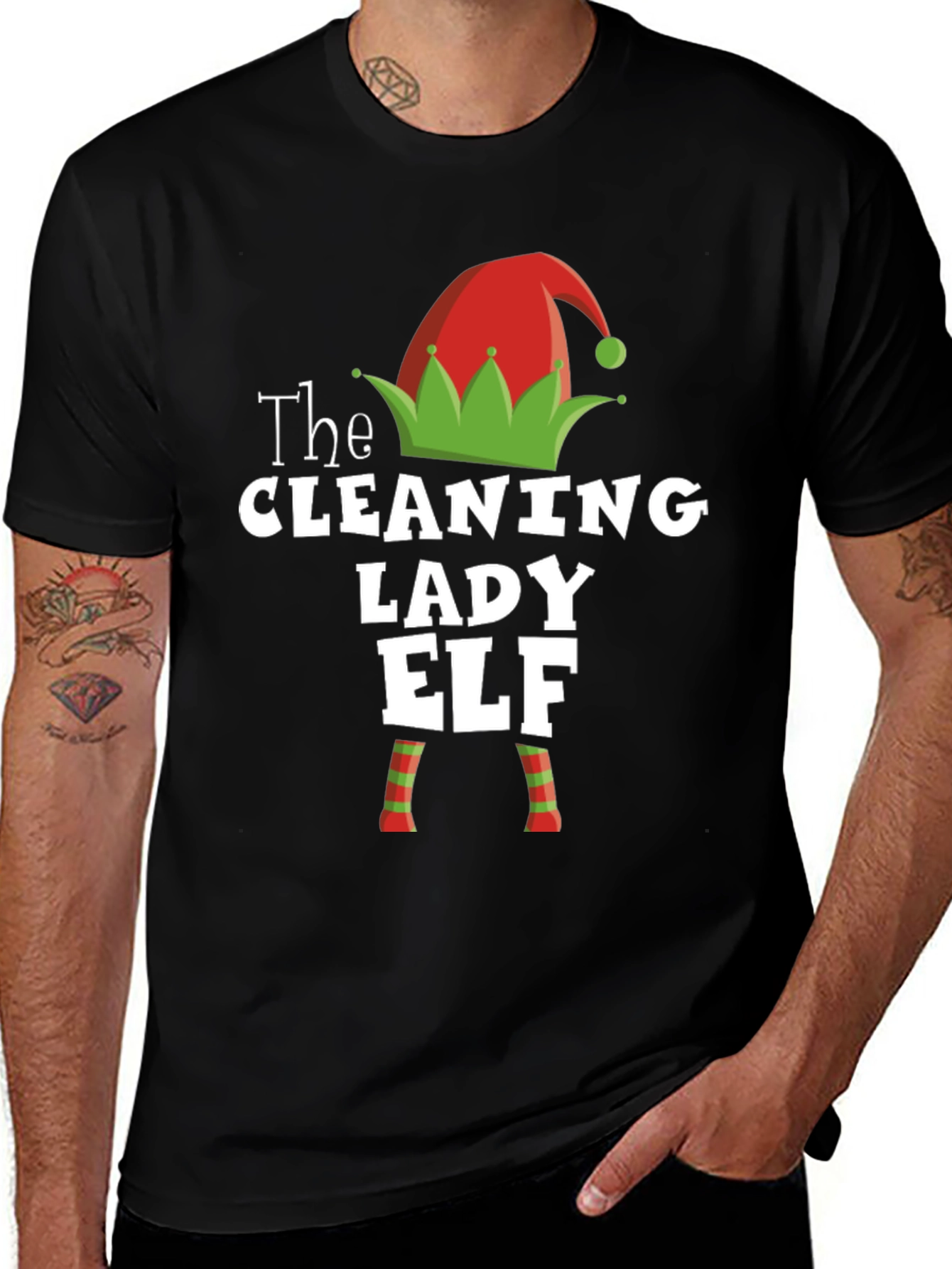 Cleaning Lady Elf Christmas T-Shirt
