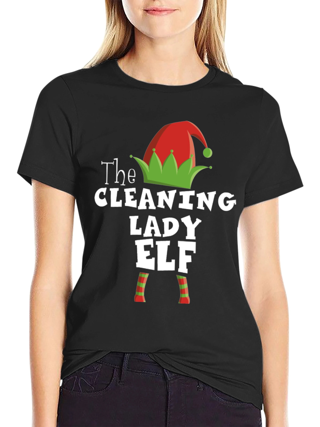 Cleaning Lady Elf Christmas T-Shirt