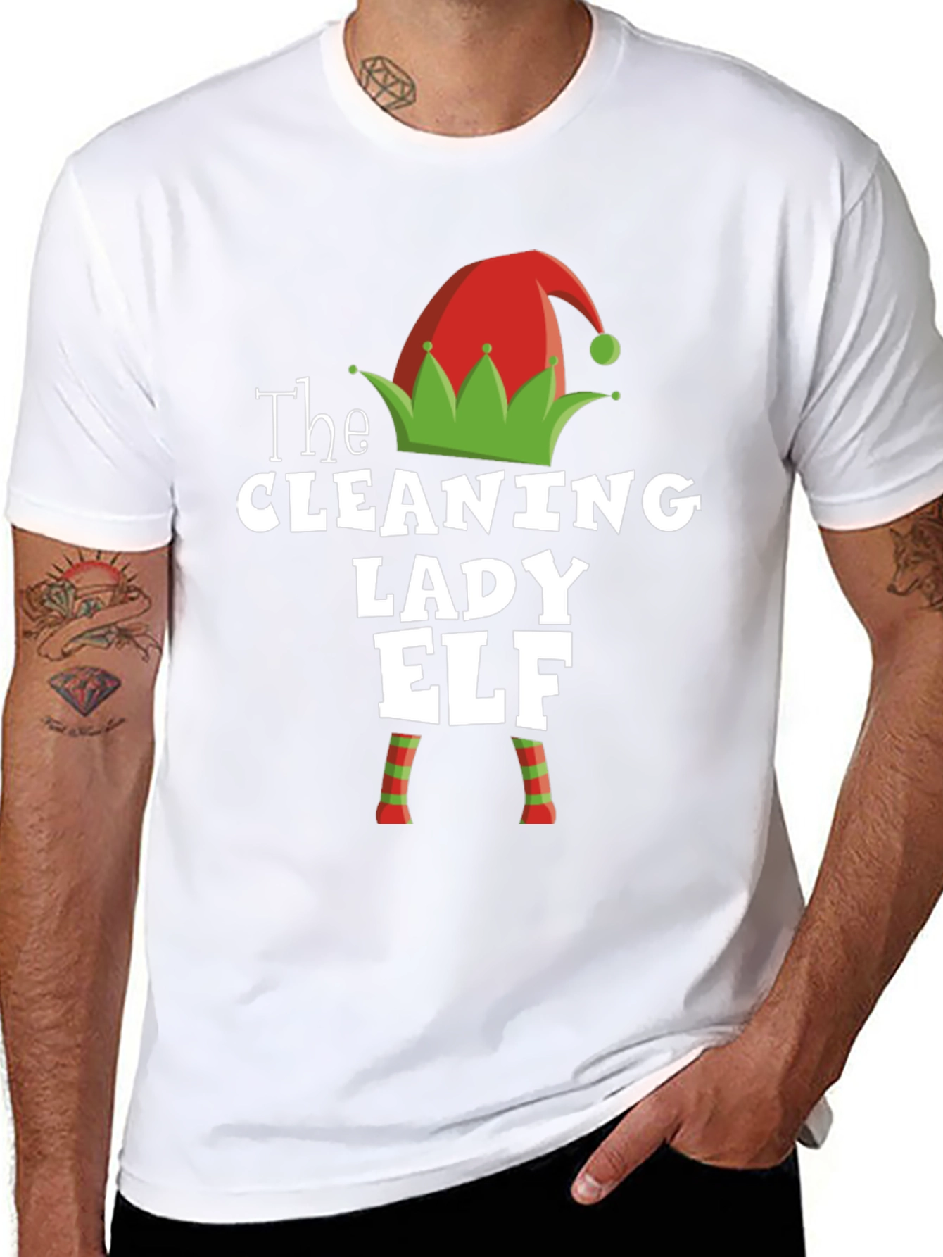 Cleaning Lady Elf Christmas T-Shirt