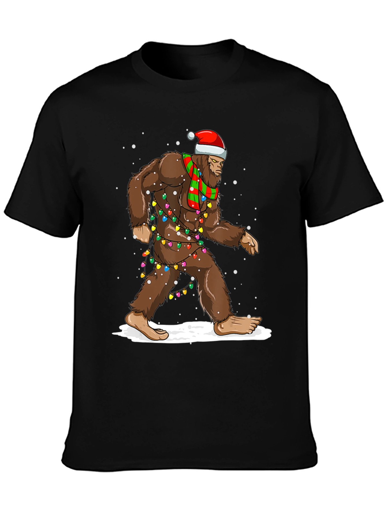 Festive Bigfoot Christmas T-Shirt