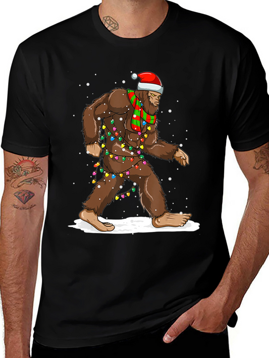 Festive Bigfoot Christmas T-Shirt