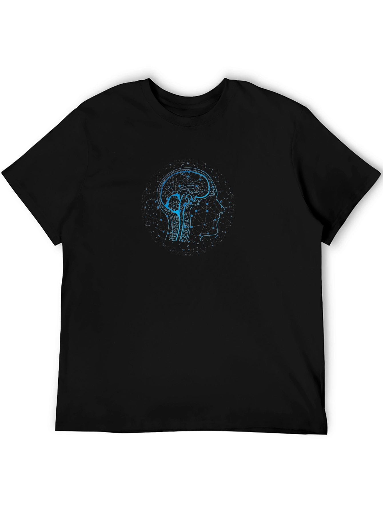 Brain Blueprint T-Shirt - Black Sci-Fi Graphic Tee