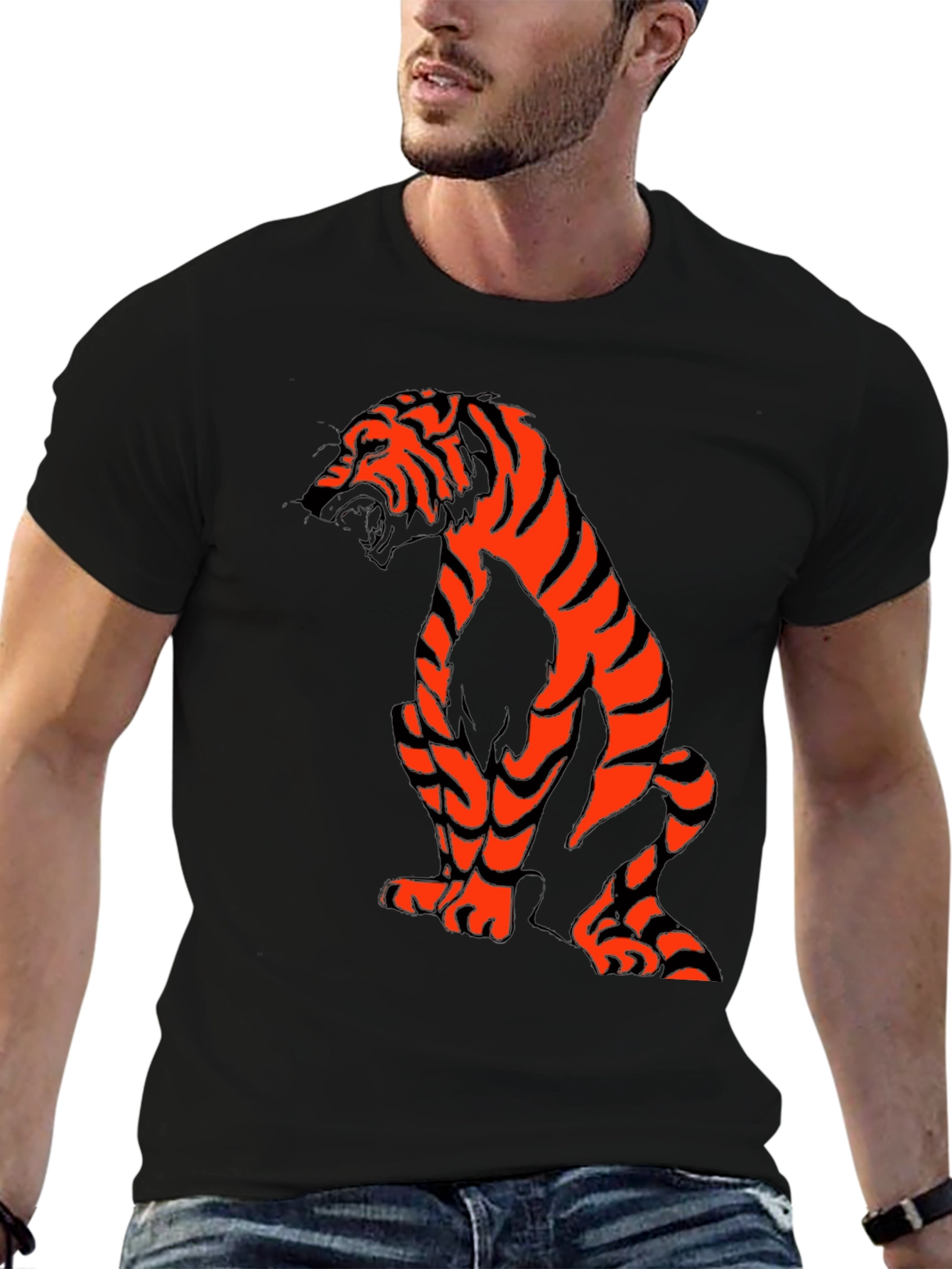 Tiger Graphic Tee - Mens Black T-Shirt