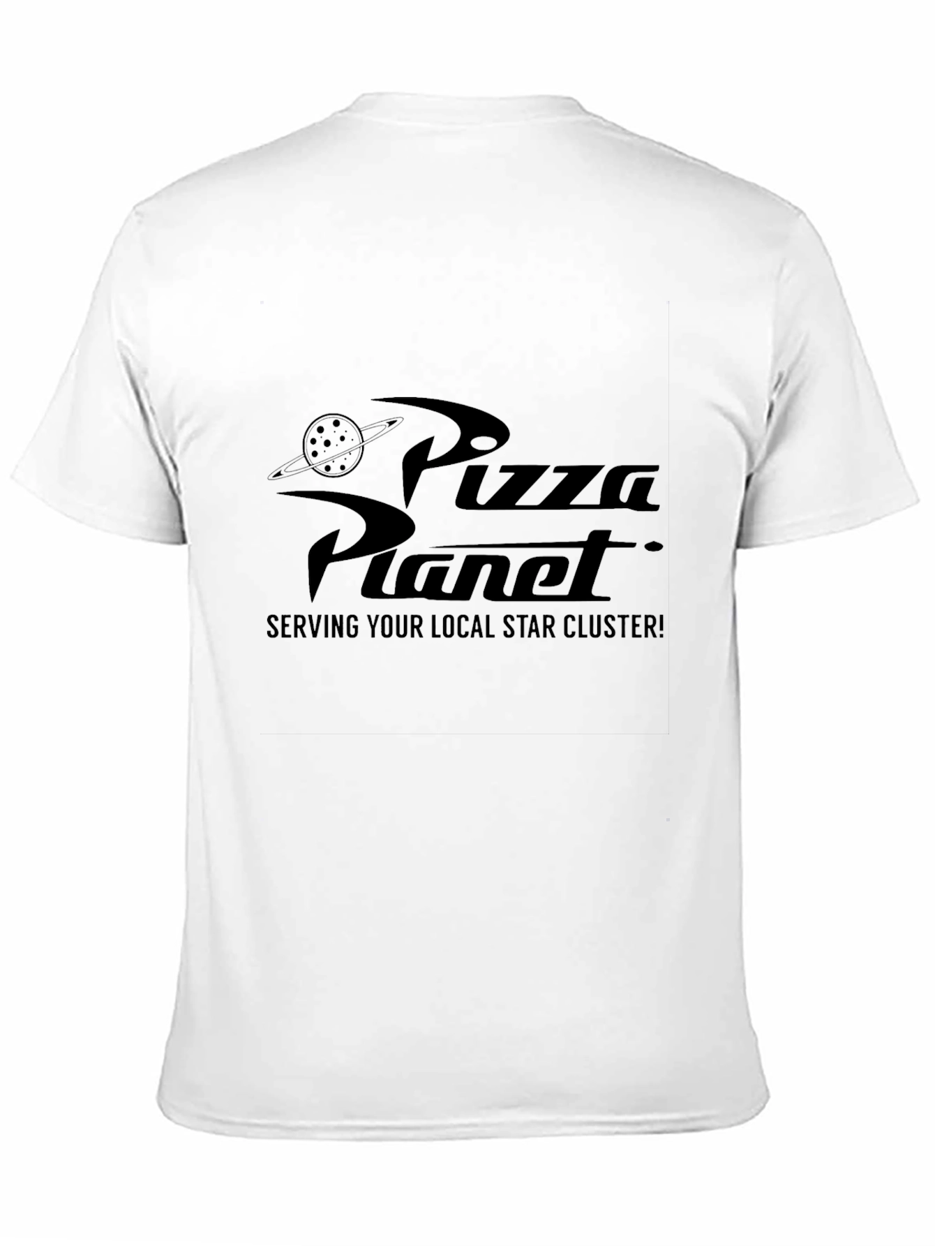 Pizza Planet Graphic Tee - Black Cotton Blend