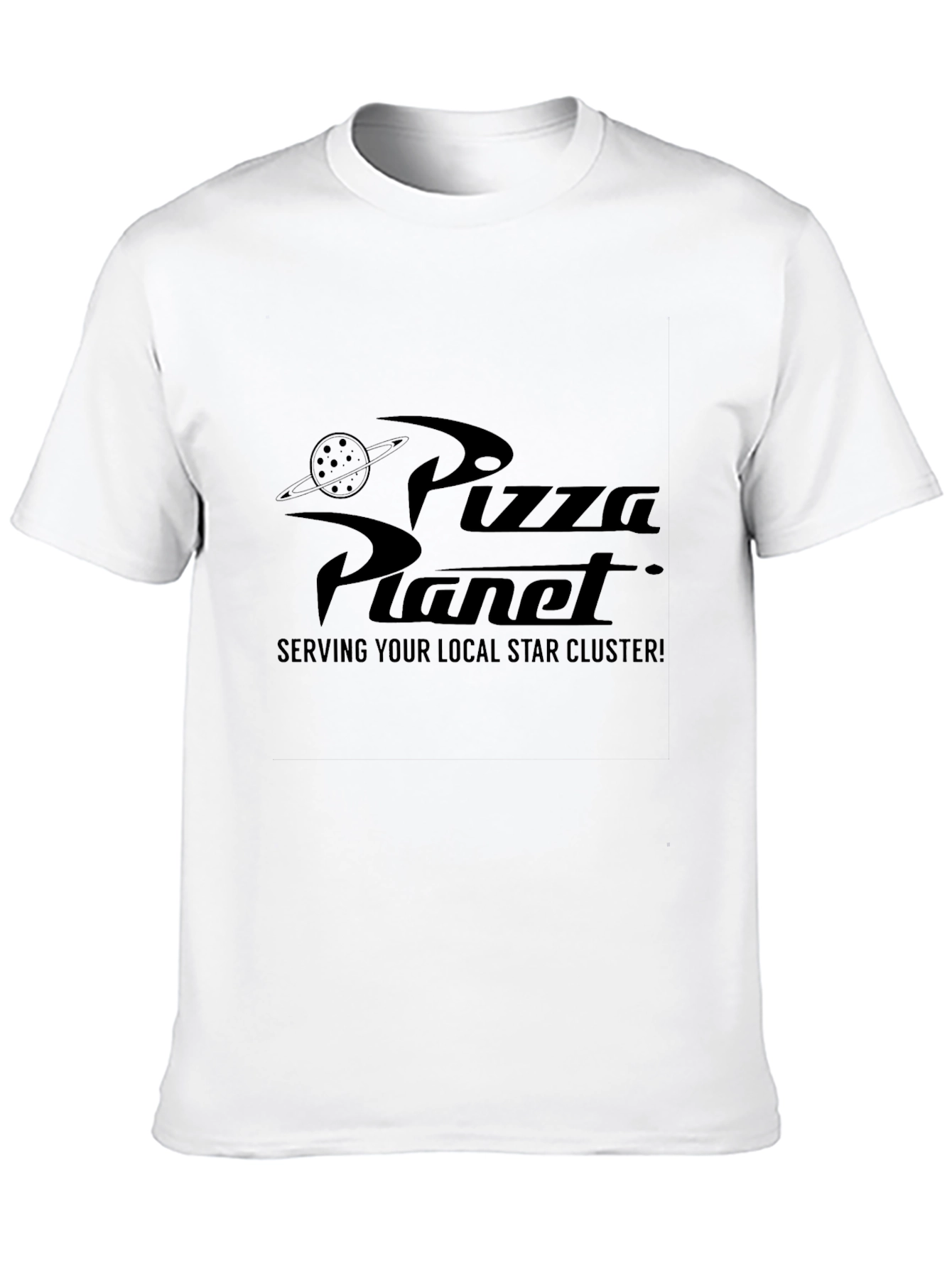 Pizza Planet Graphic Tee - Black Cotton Blend