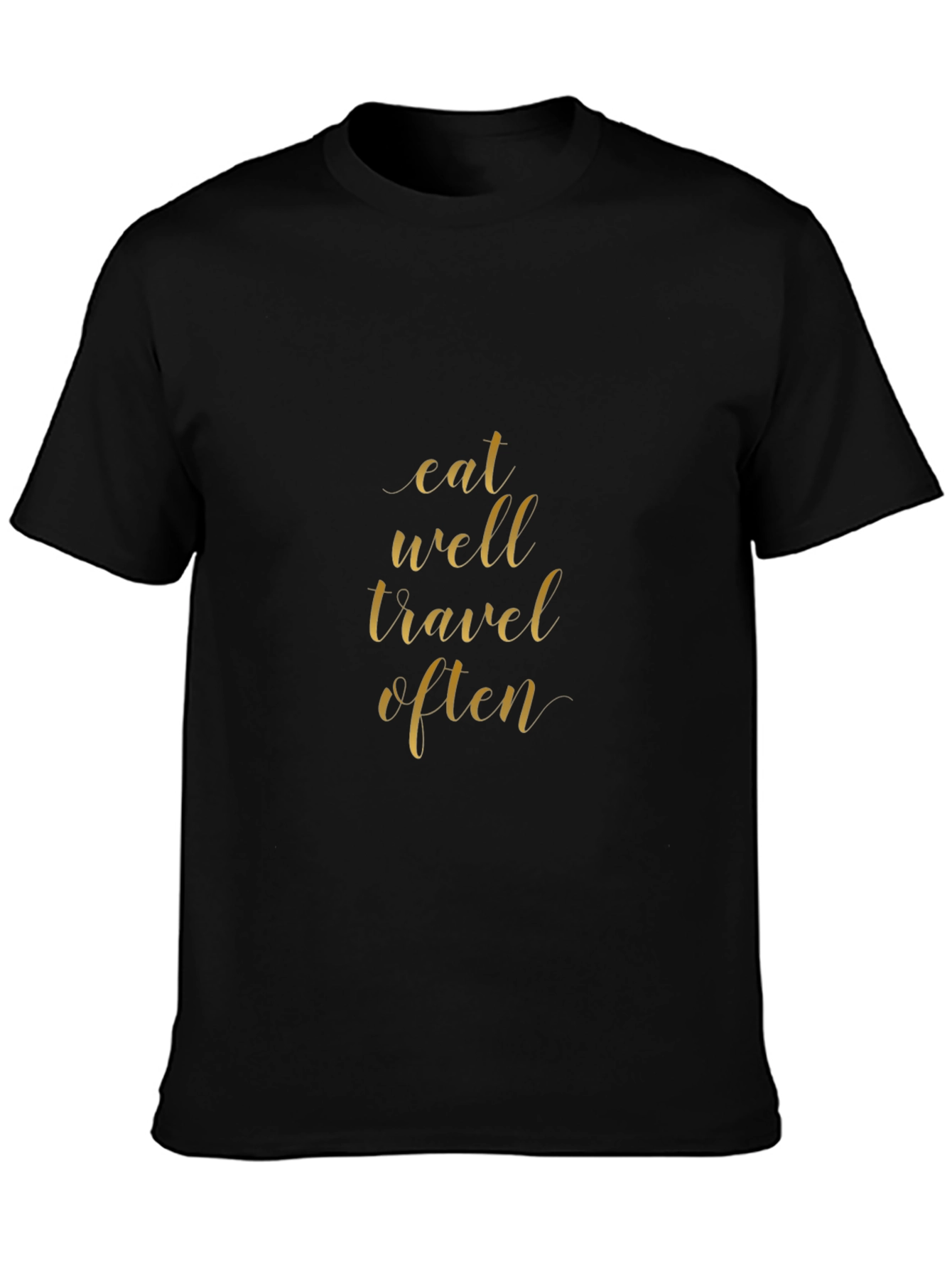 Eat Well Travel Often Black Graphic Tee