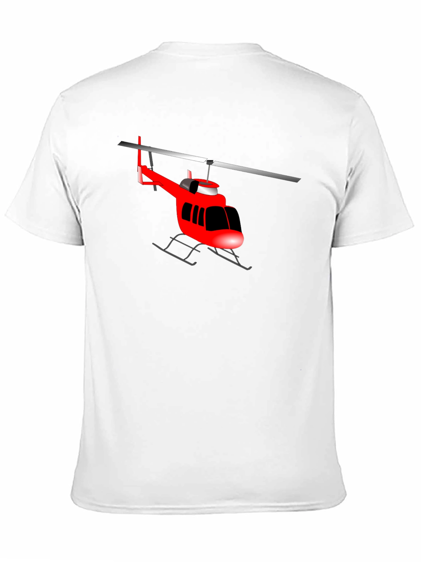 Red Helicopter Graphic T-Shirt - Casual Style