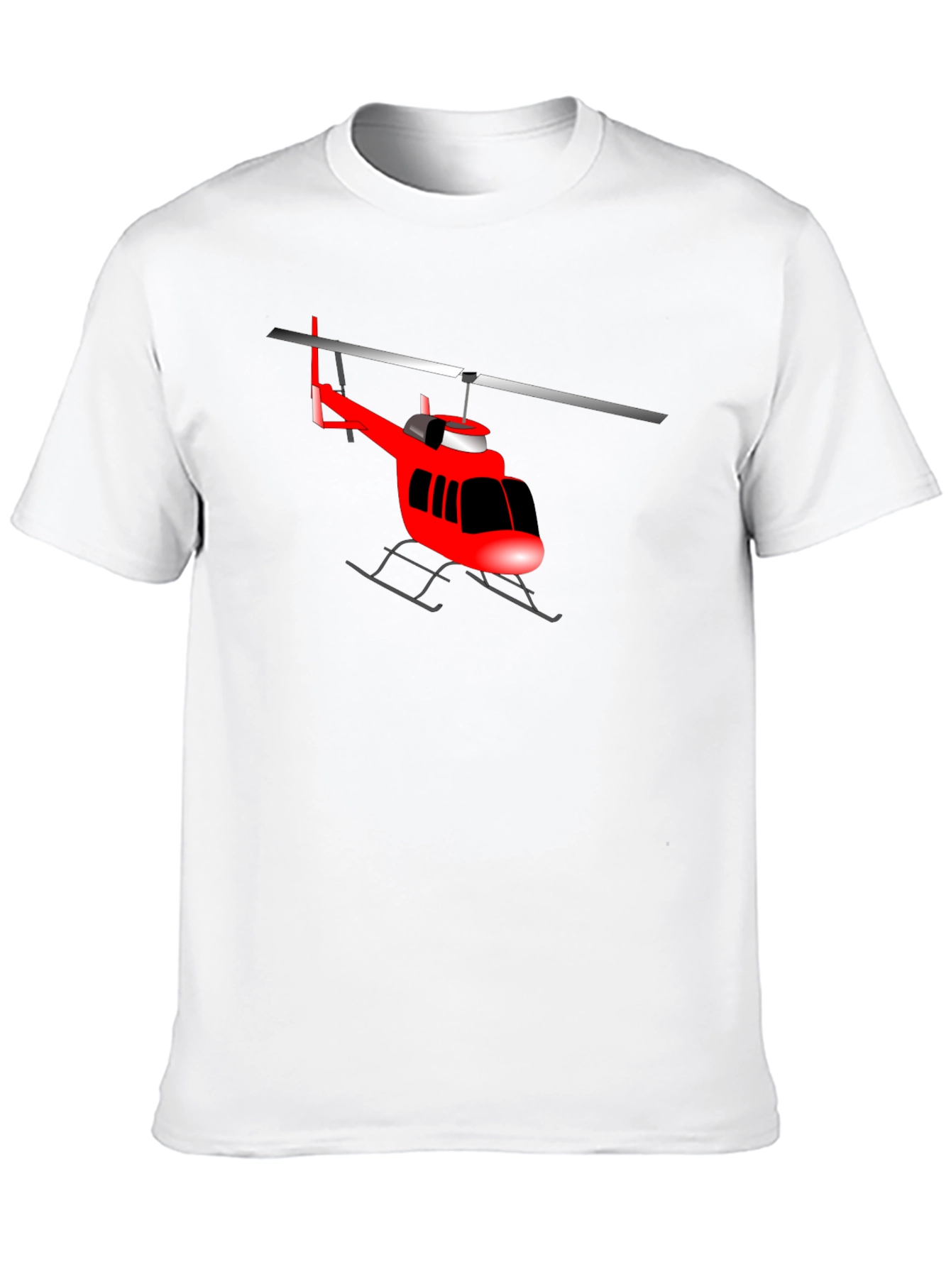 Red Helicopter Graphic T-Shirt - Casual Style