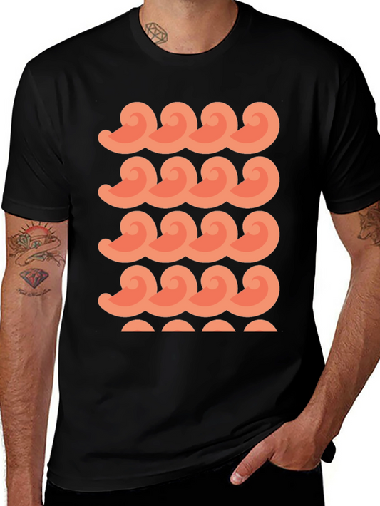 Retro Wave Design Black T-Shirt