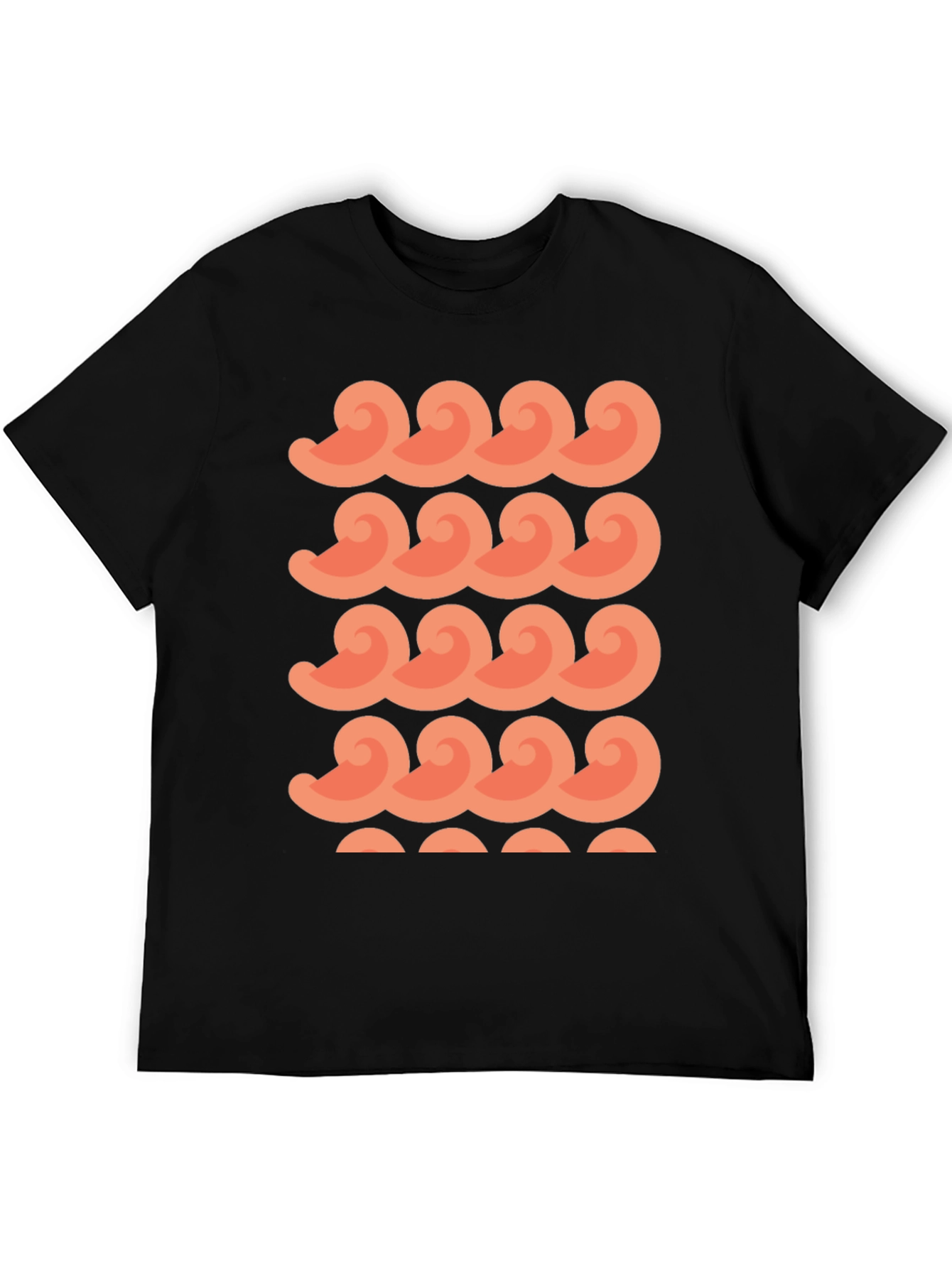 Retro Wave Design Black T-Shirt