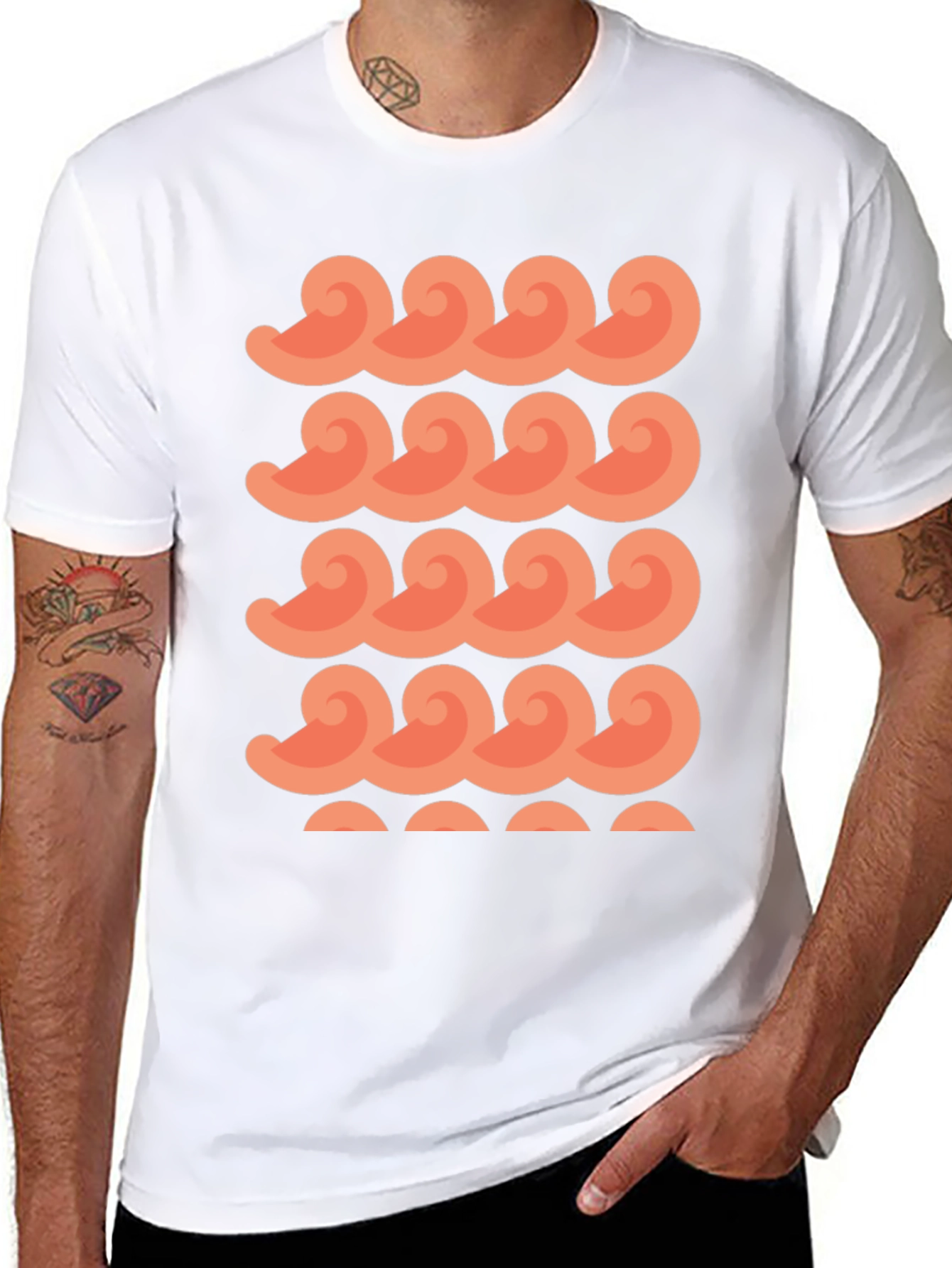 Retro Wave Design Black T-Shirt