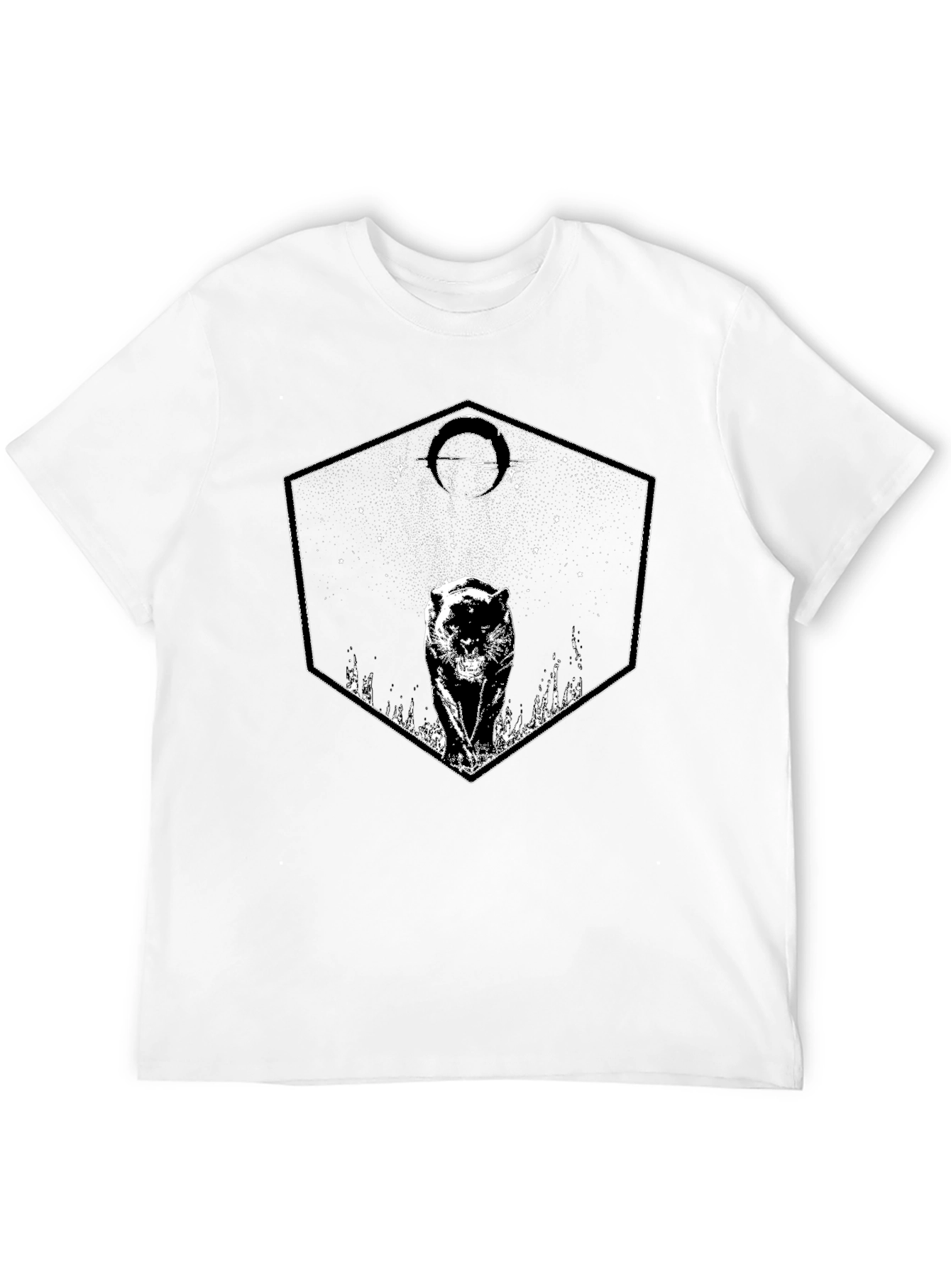 Graphic Tee - Black Panther Hexagon Design T-Shirt
