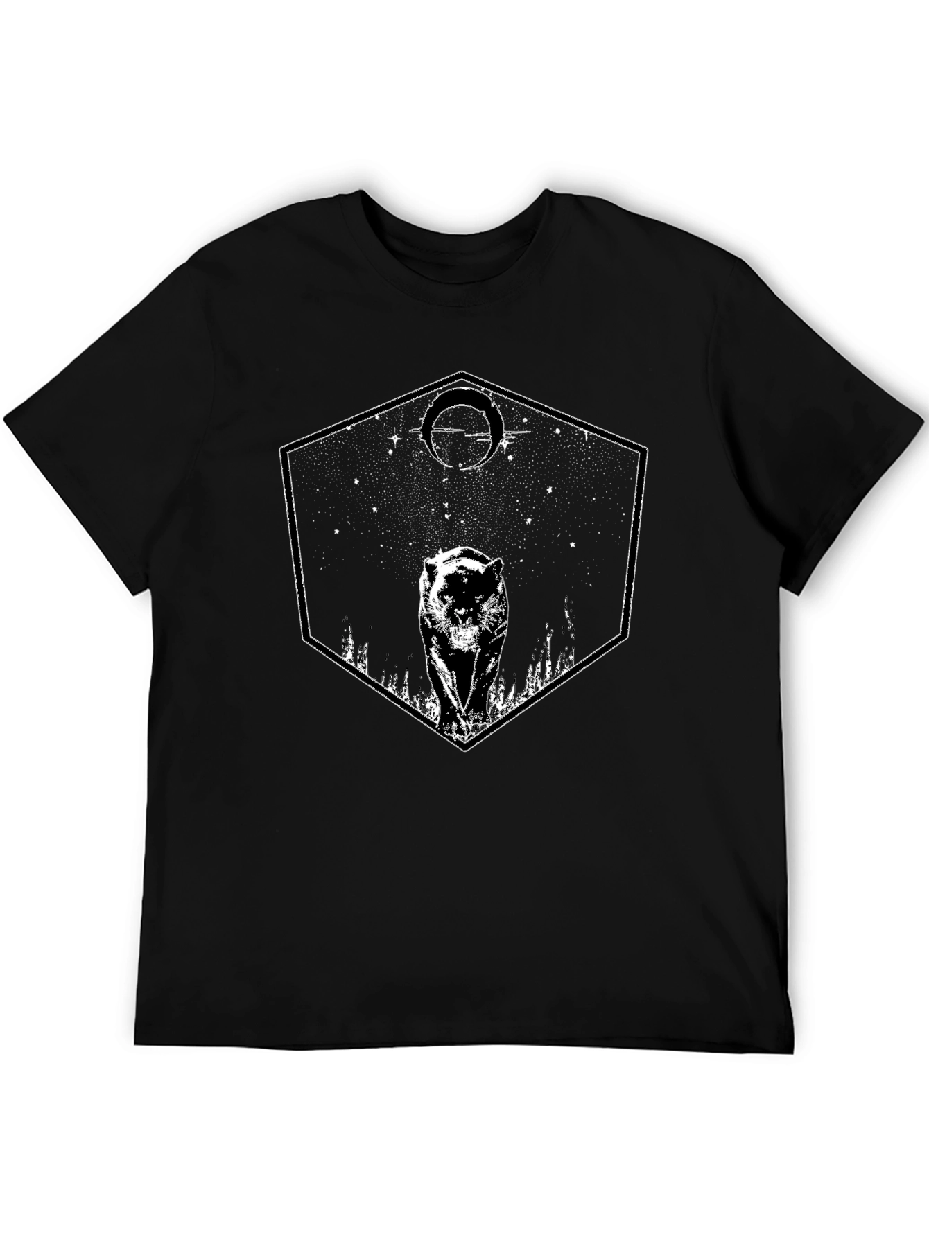 Graphic Tee - Black Panther Hexagon Design T-Shirt