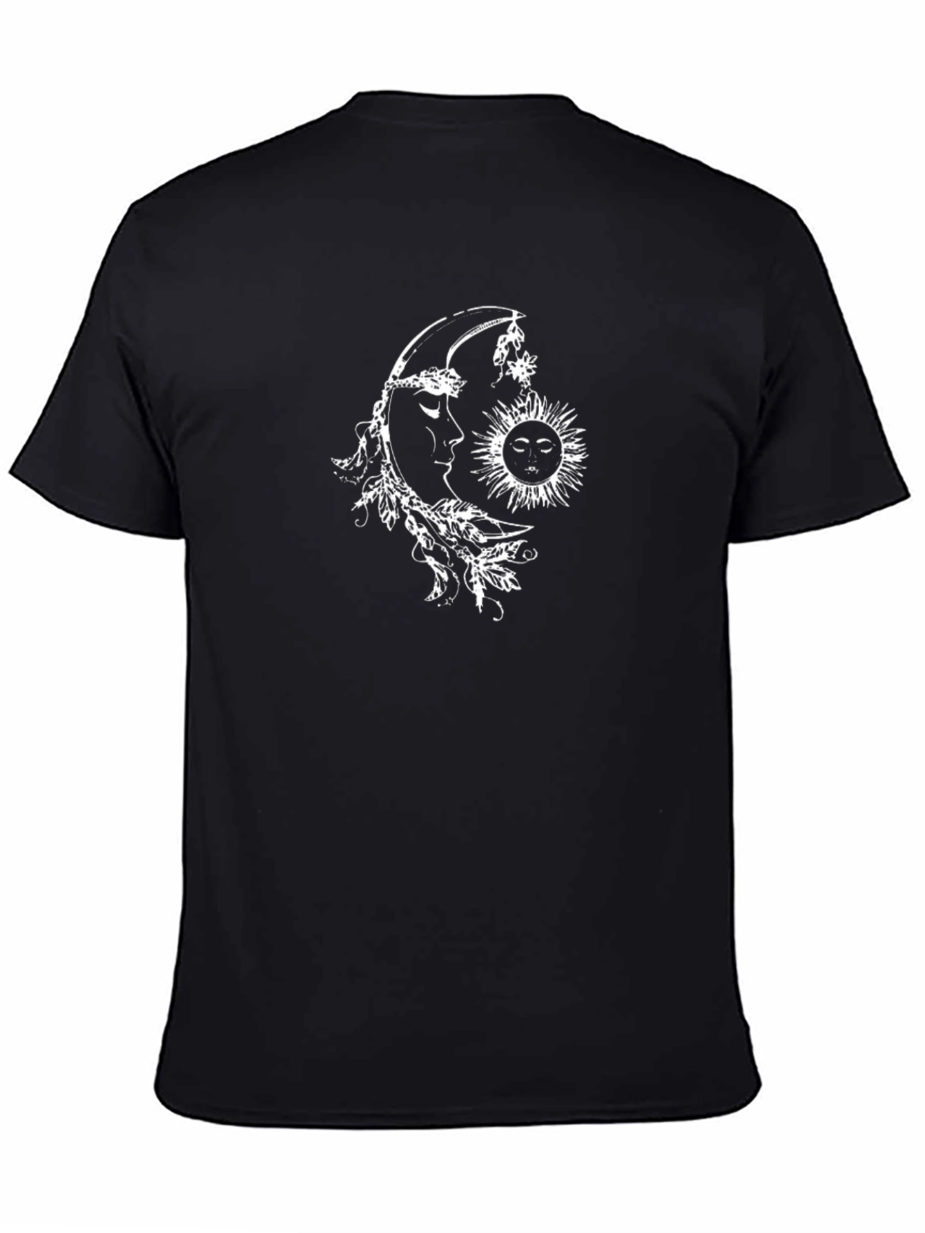 Celestial Moon & Sun Graphic Black Tee