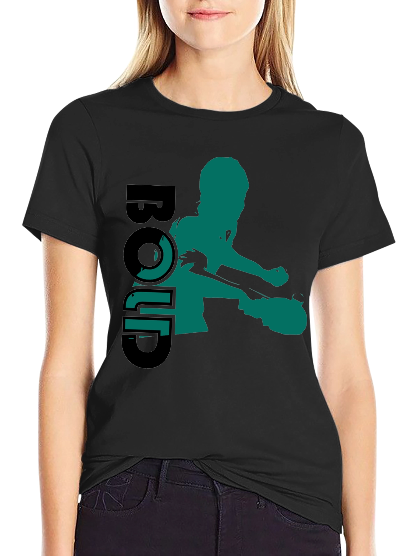 Bold Silhouette Graphic Tee - Black