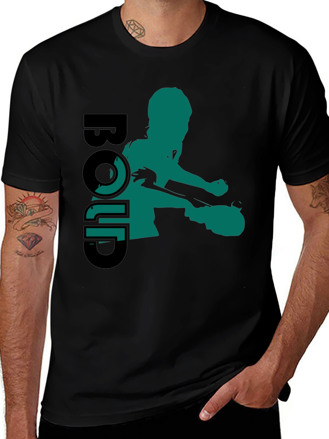 Bold Silhouette Graphic Tee - Black