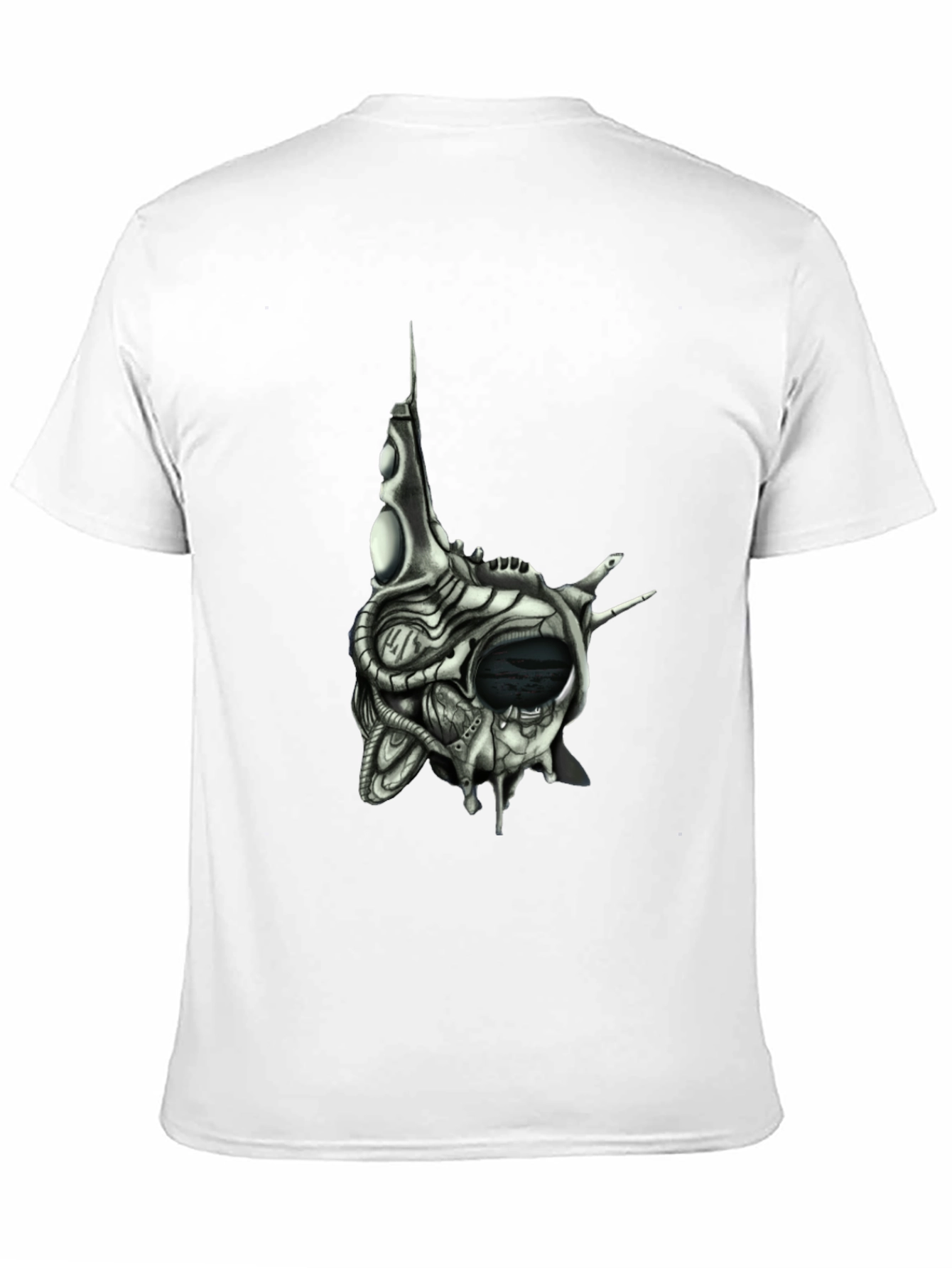 Cybernetic Skull T-Shirt - Dark Sci-Fi Style
