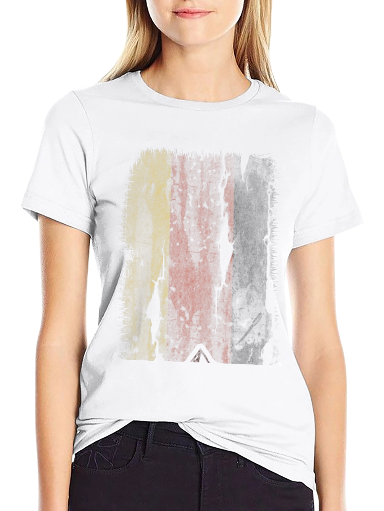 Distressed Belgium Flag Graphic T-Shirt