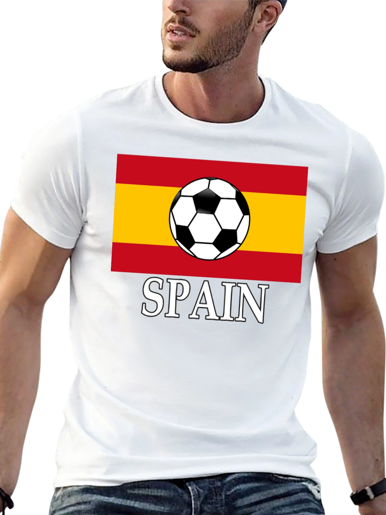 Spain Soccer Flag T-Shirt - Black