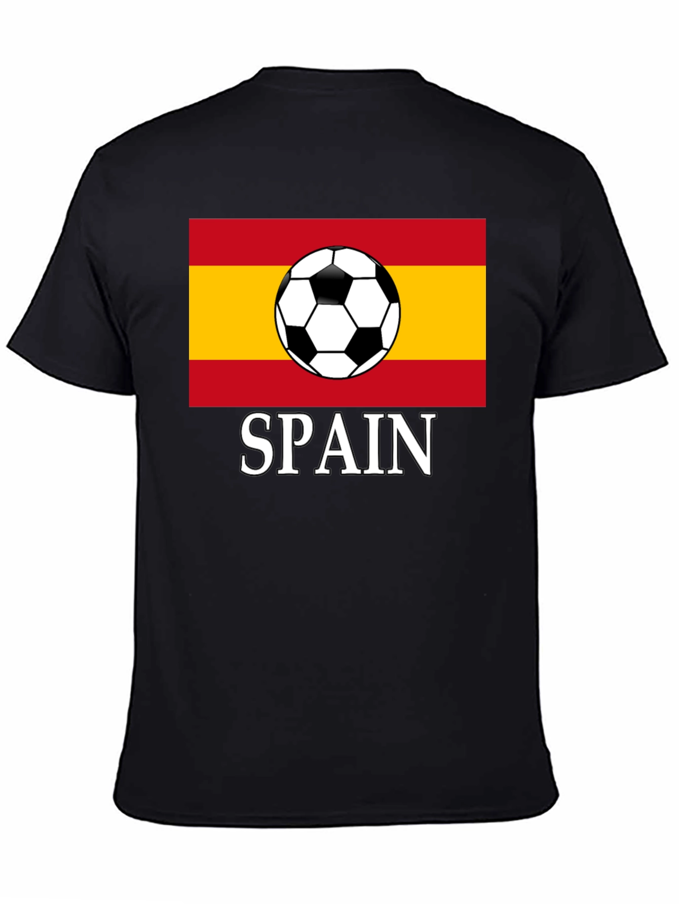 Spain Soccer Flag T-Shirt - Black