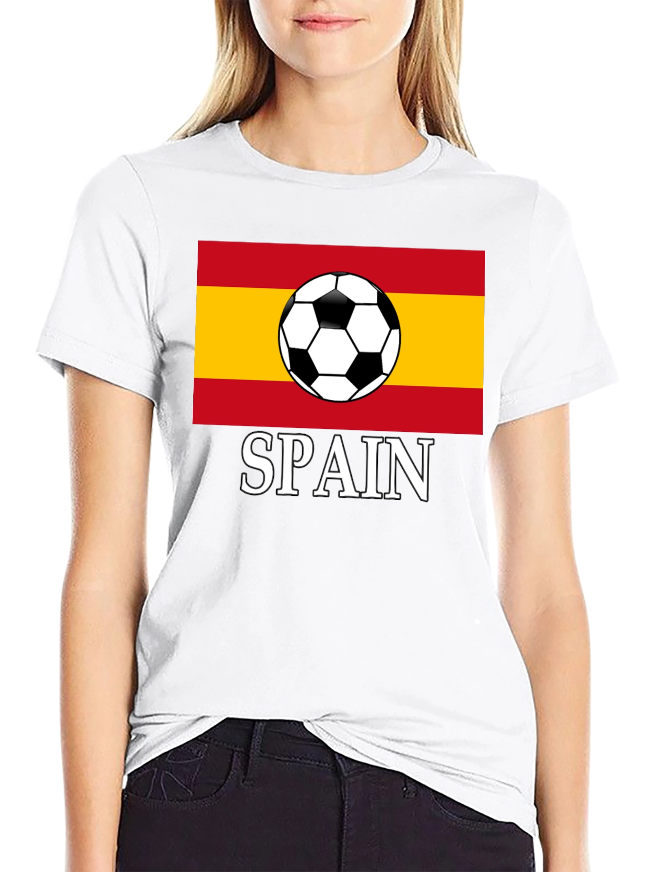 Spain Soccer Flag T-Shirt - Black