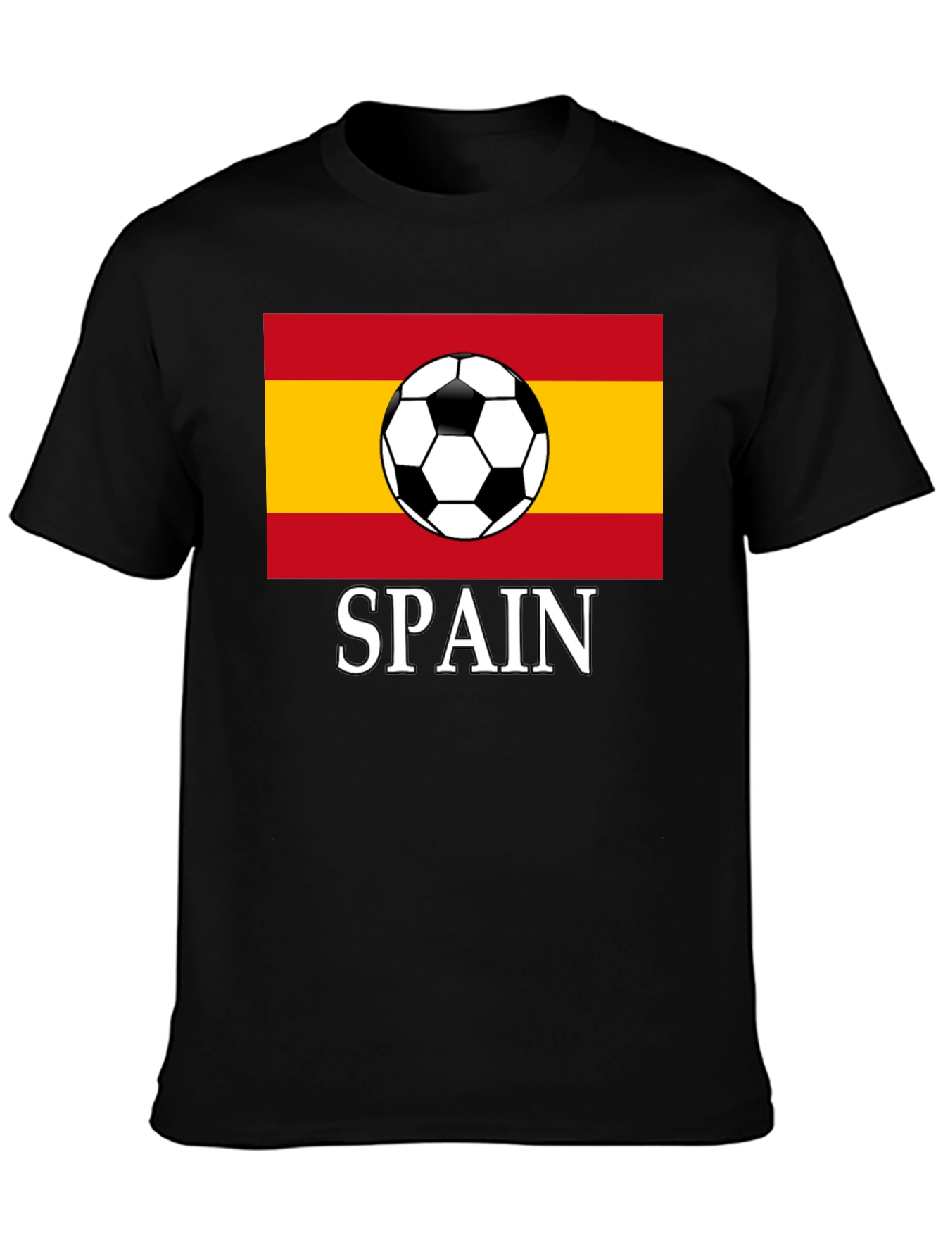Spain Soccer Flag T-Shirt - Black