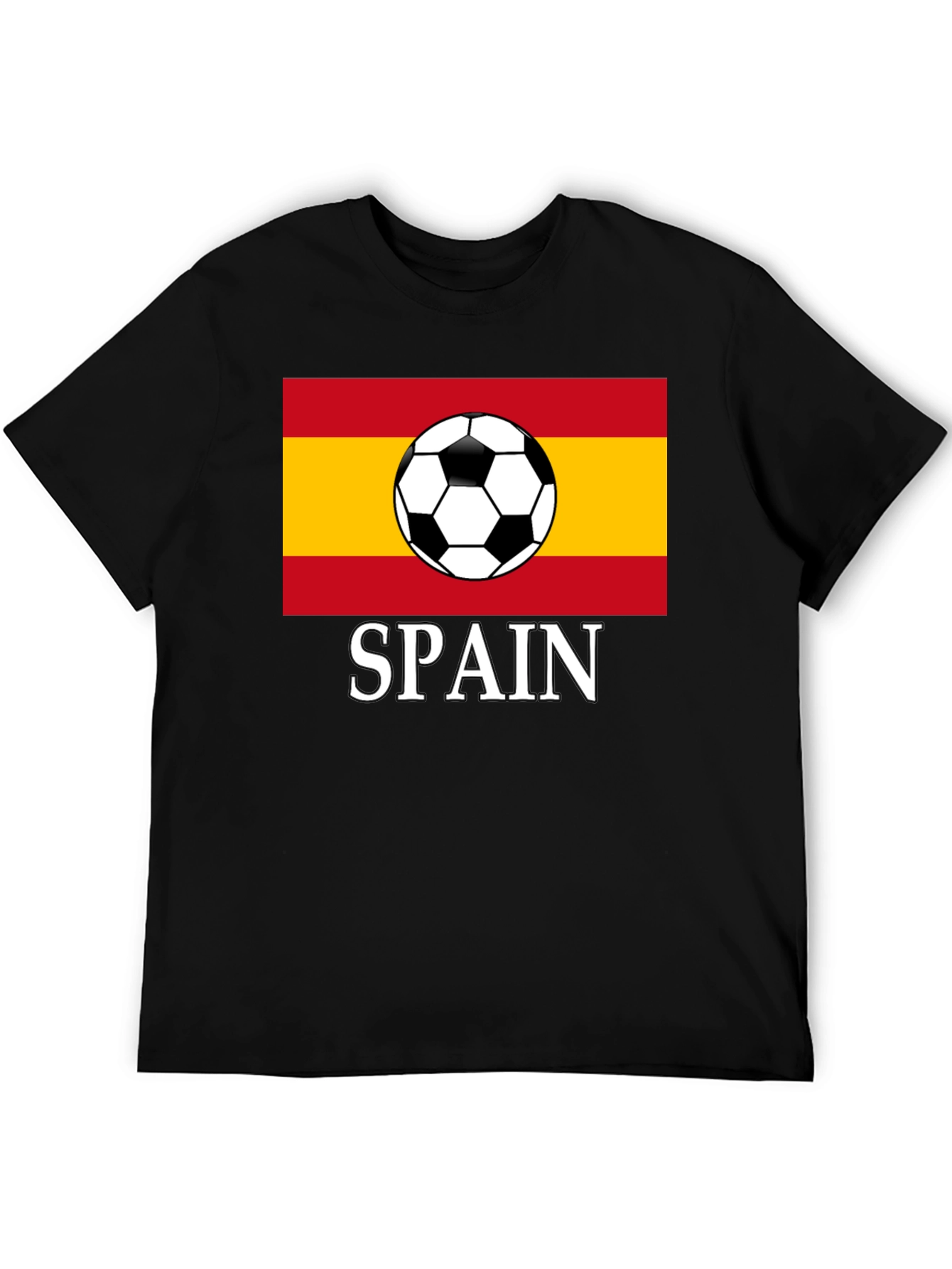 Spain Soccer Flag T-Shirt - Black