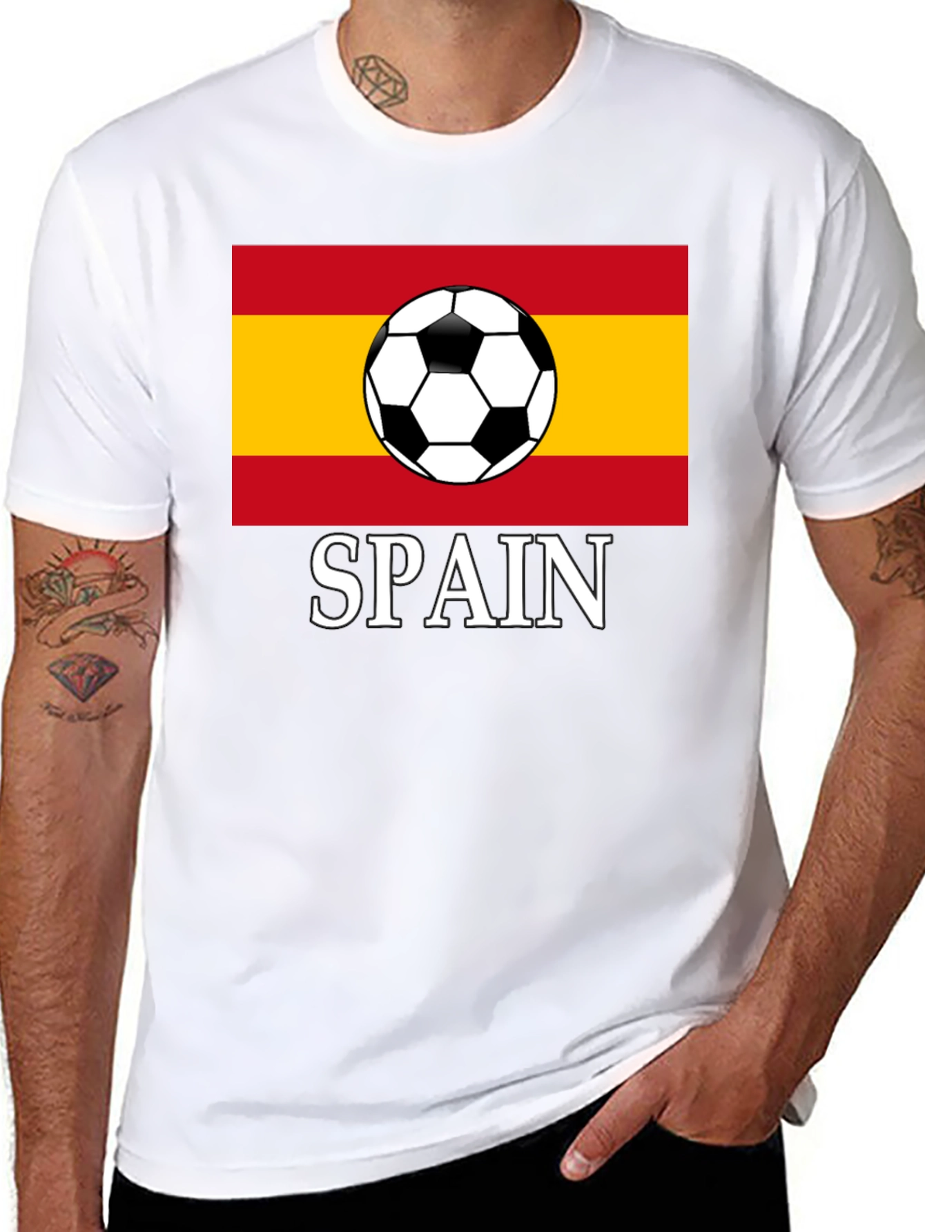 Spain Soccer Flag T-Shirt - Black