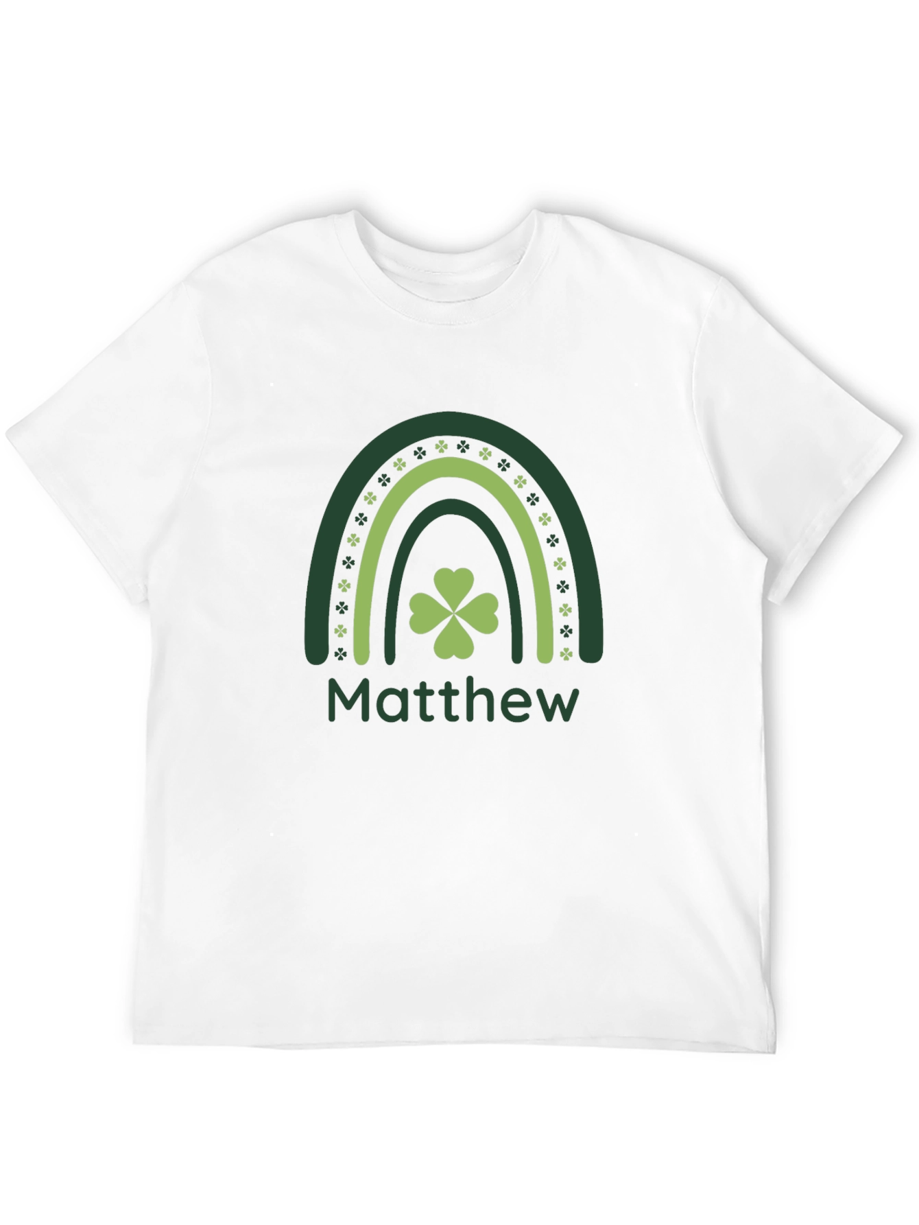 St. Patricks Day Matthew Rainbow Clover T-Shirt