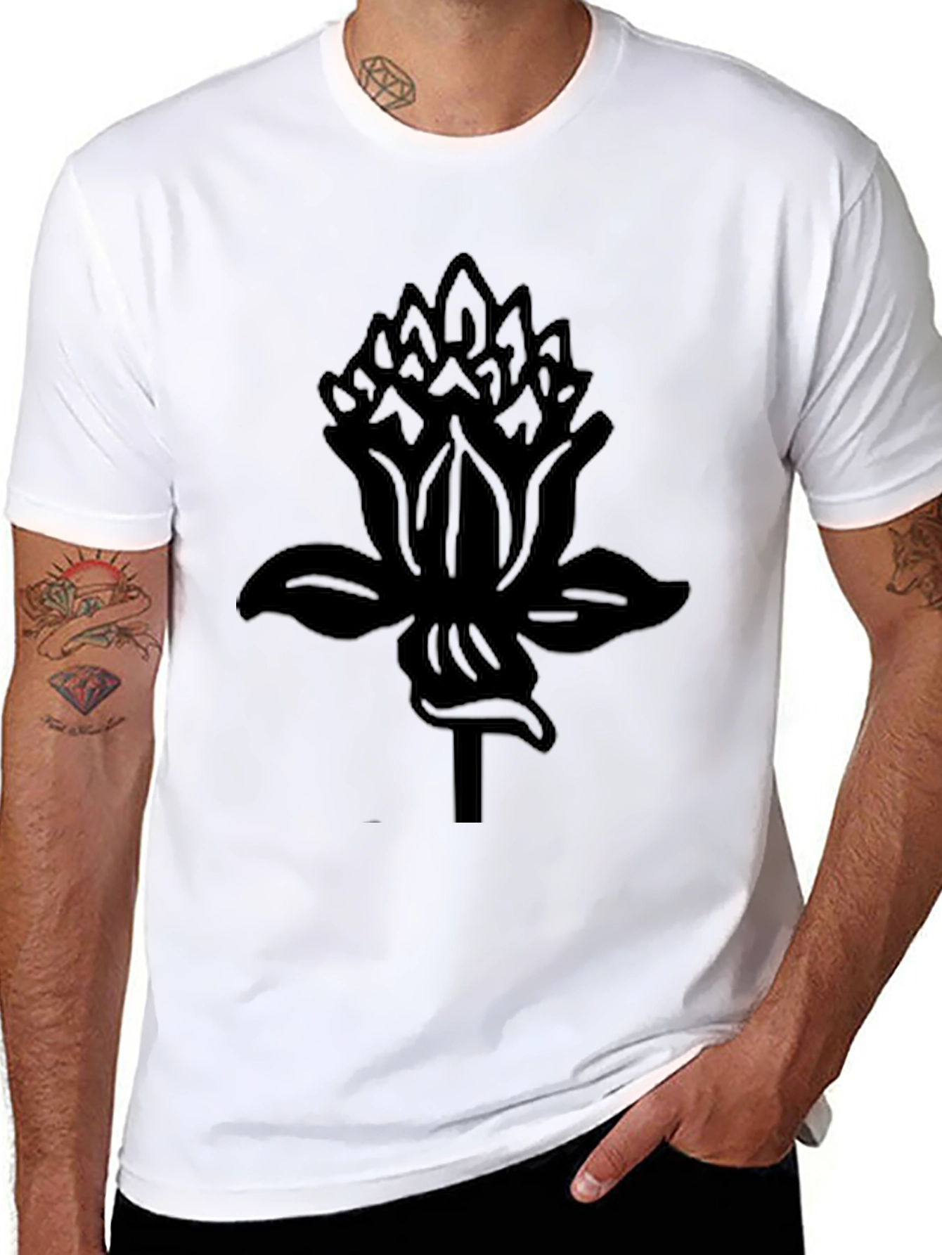 Black Floral Print T-Shirt