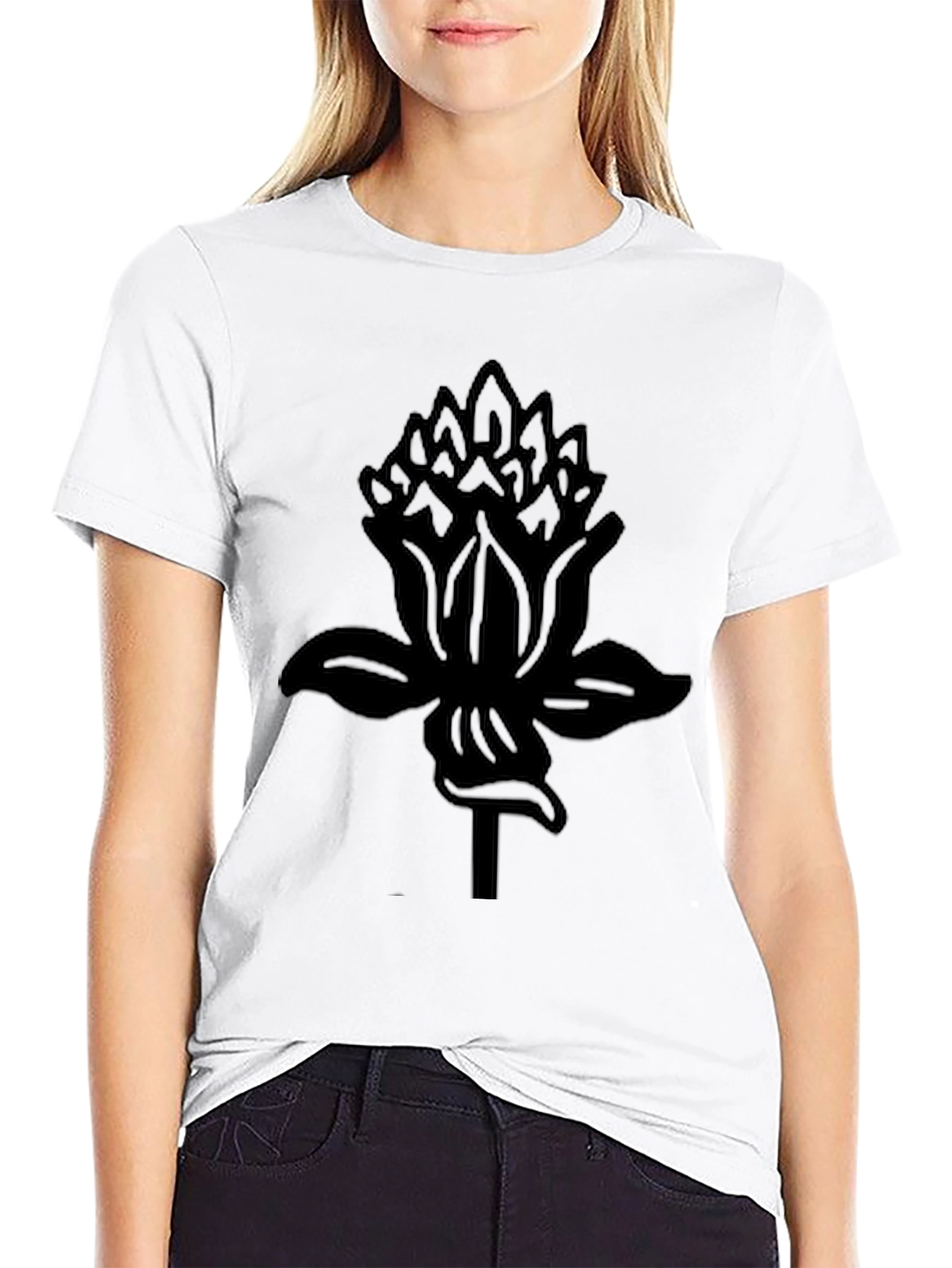 Black Floral Print T-Shirt