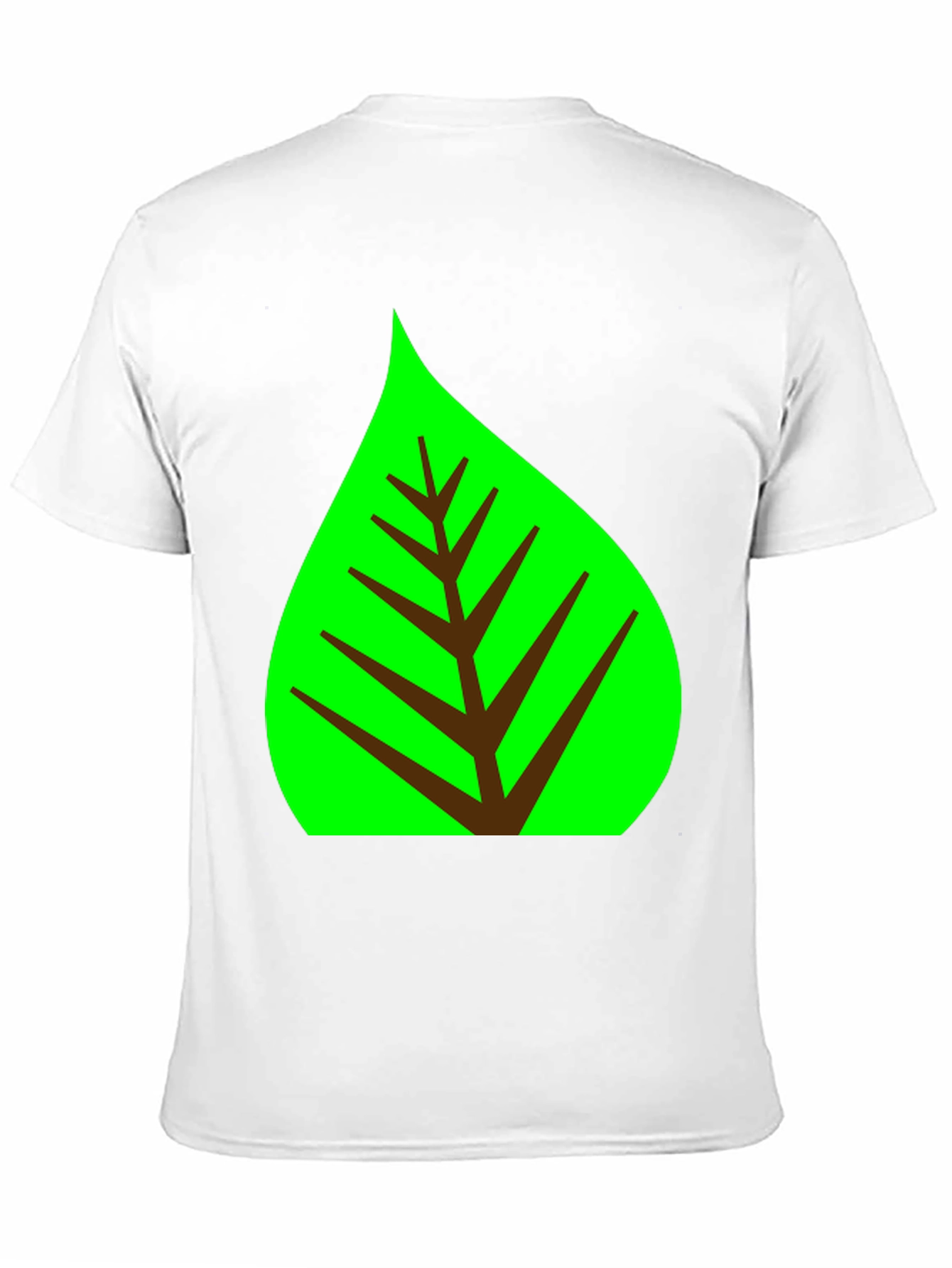 Green Leaf Graphic Tee - Black Cotton Shirt