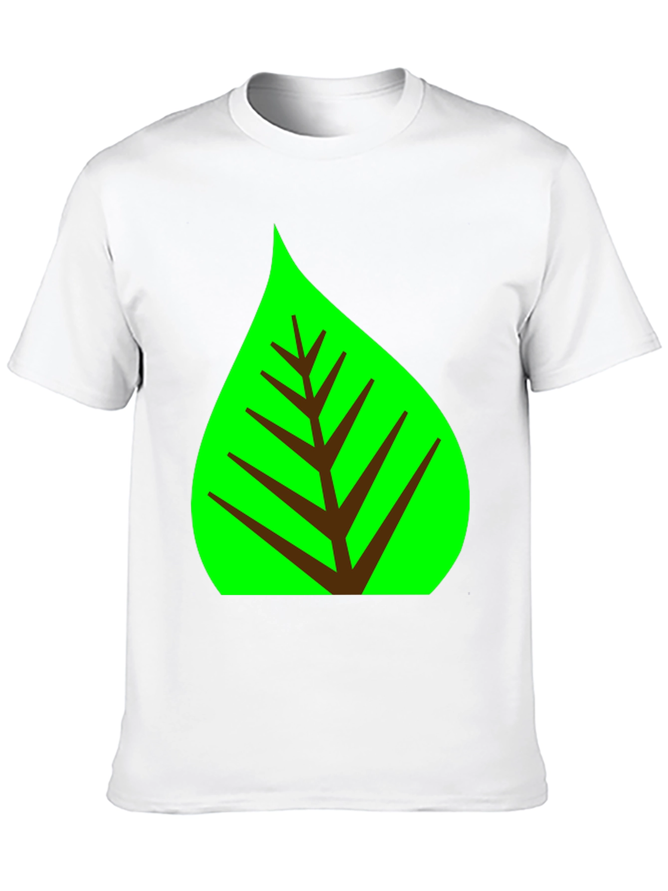 Green Leaf Graphic Tee - Black Cotton Shirt